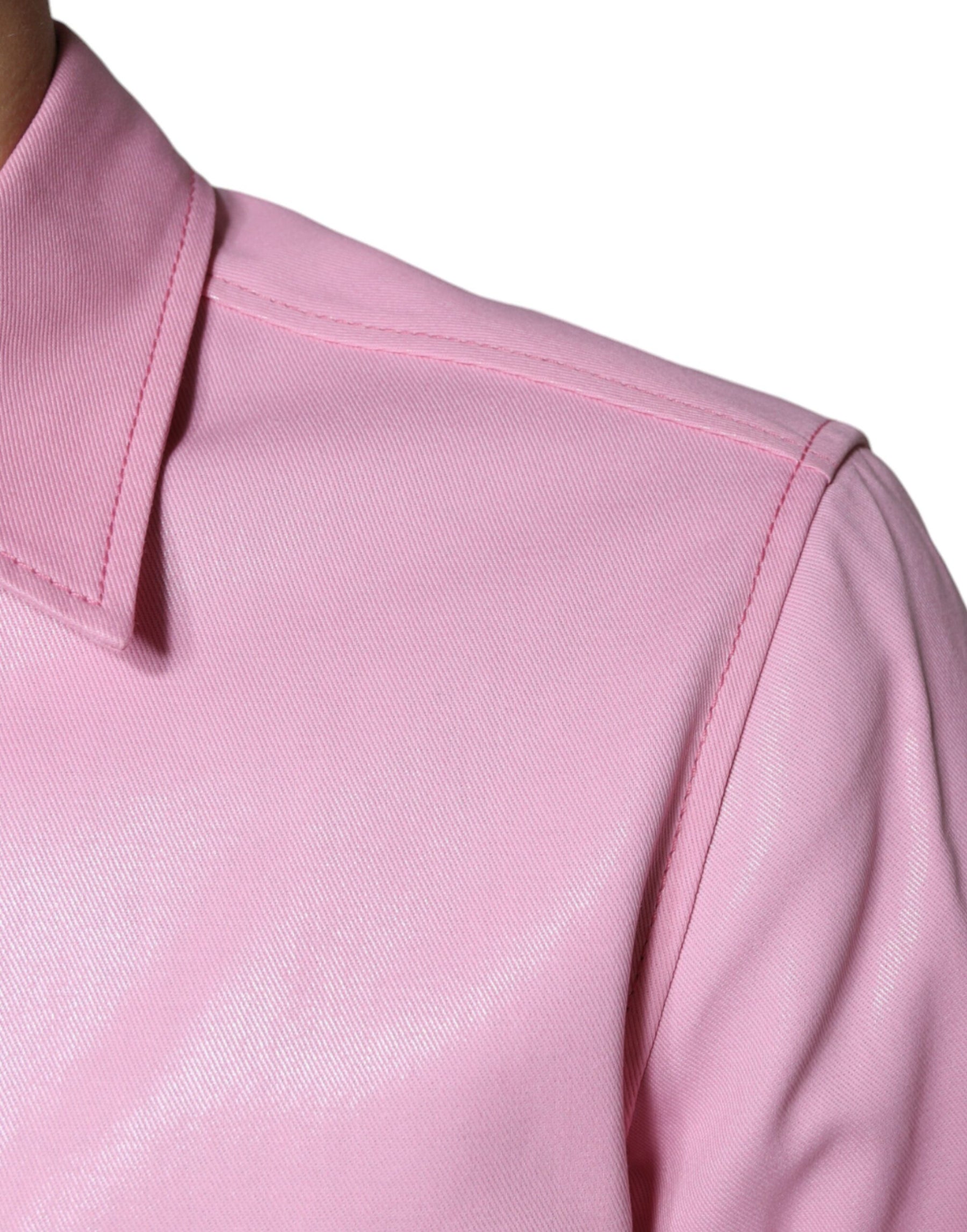 Dolce & Gabbana Pink Cotton Collared Button Down Shirt | Regal Royce