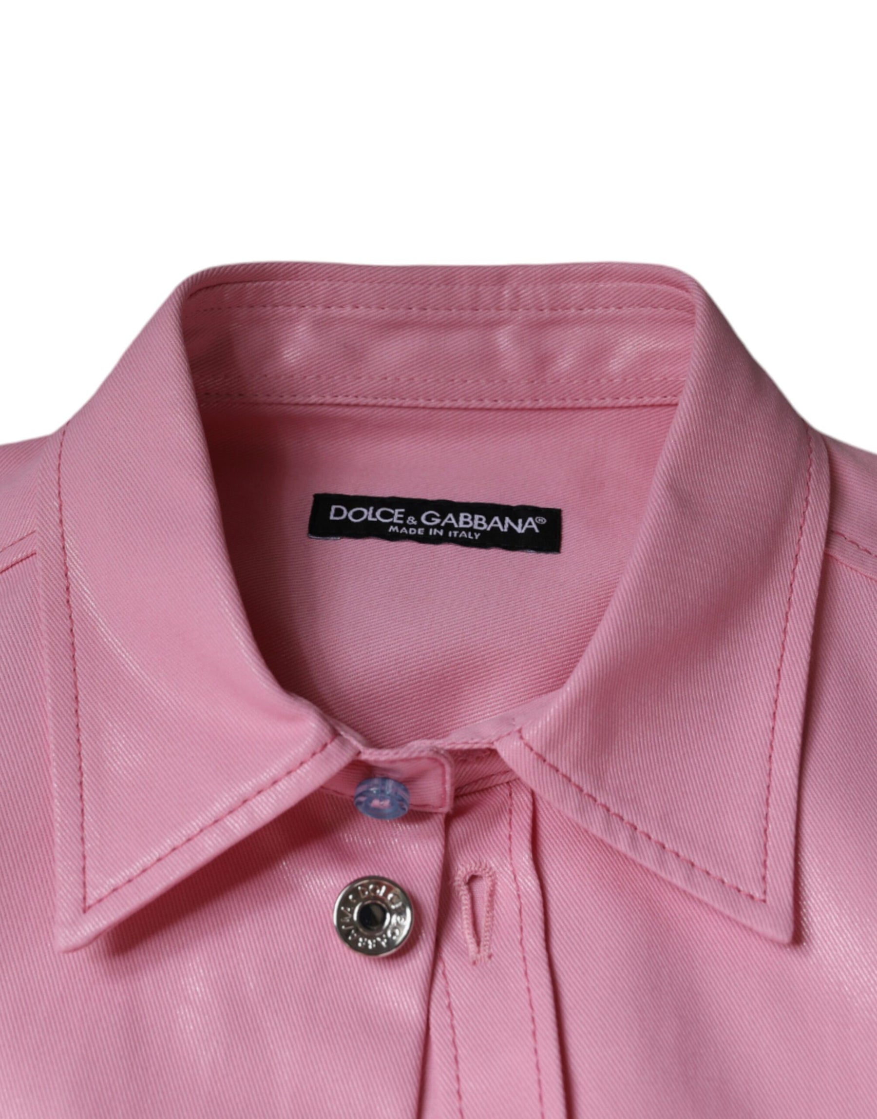 Dolce & Gabbana Pink Cotton Collared Button Down Shirt | Regal Royce