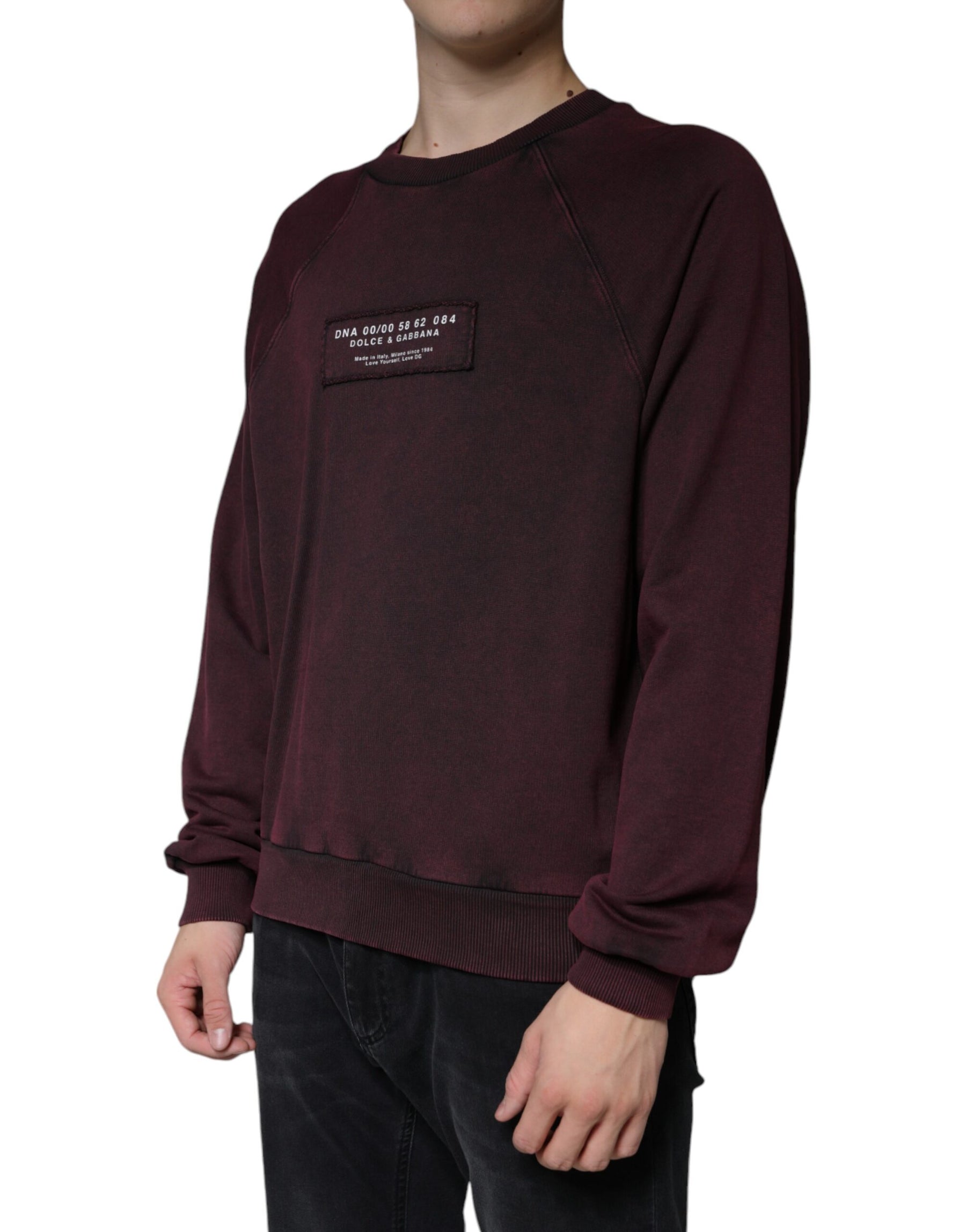 Dolce & Gabbana Maroon Logo Crew Neck Men Sweatshirt Sweater | Regal Royce