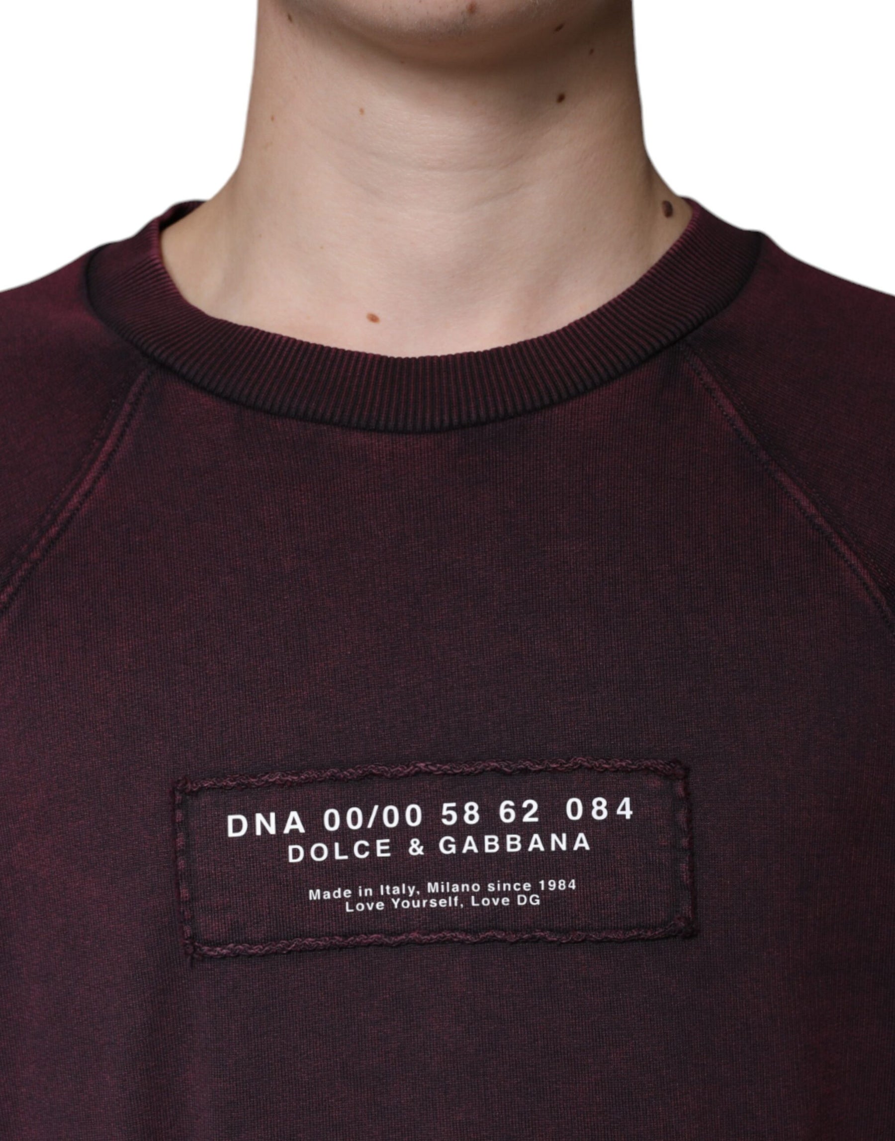 Dolce & Gabbana Maroon Logo Crew Neck Men Sweatshirt Sweater | Regal Royce