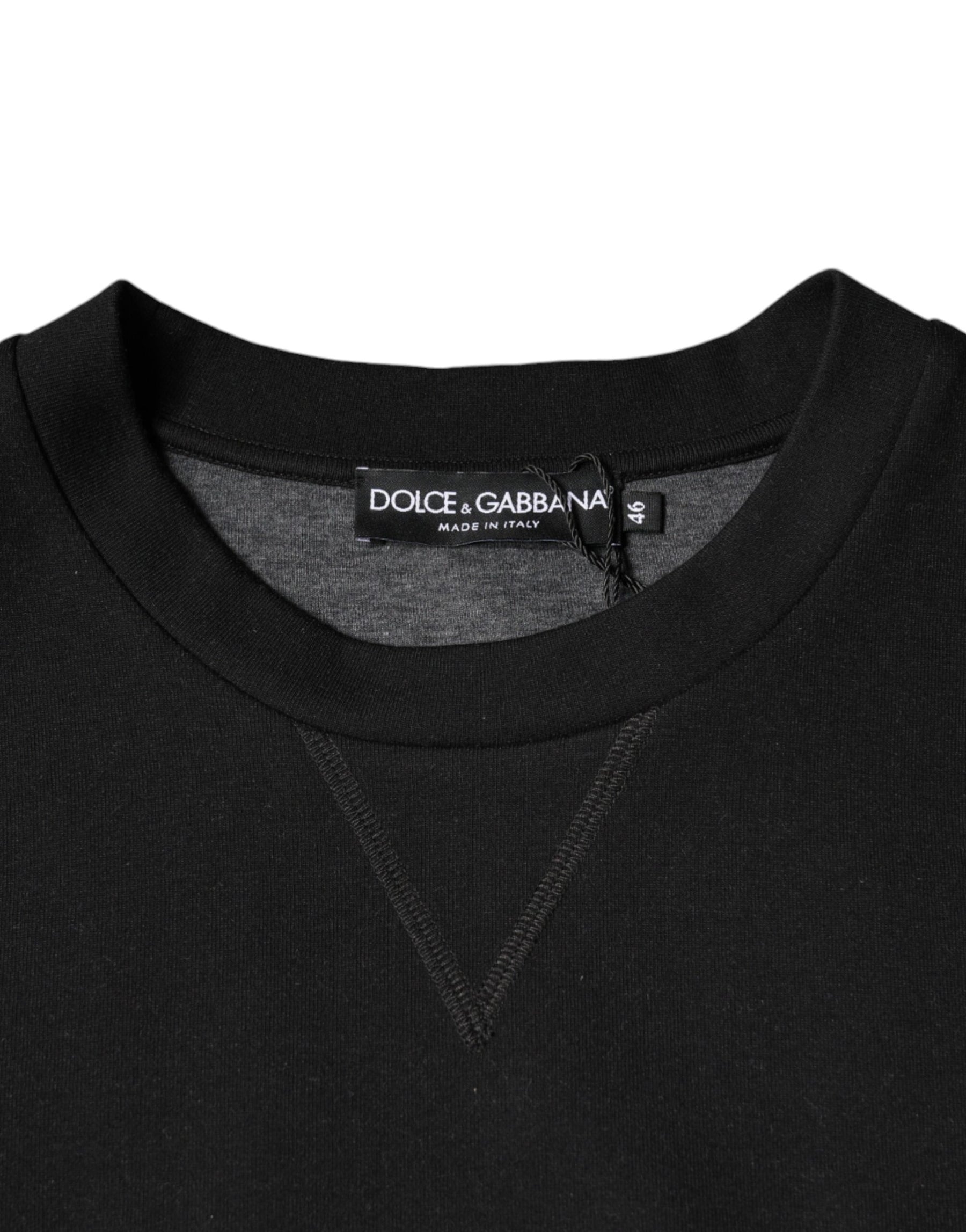 Dolce & Gabbana Black Logo Print CrewNeck Sweatshirt Sweater | Regal Royce