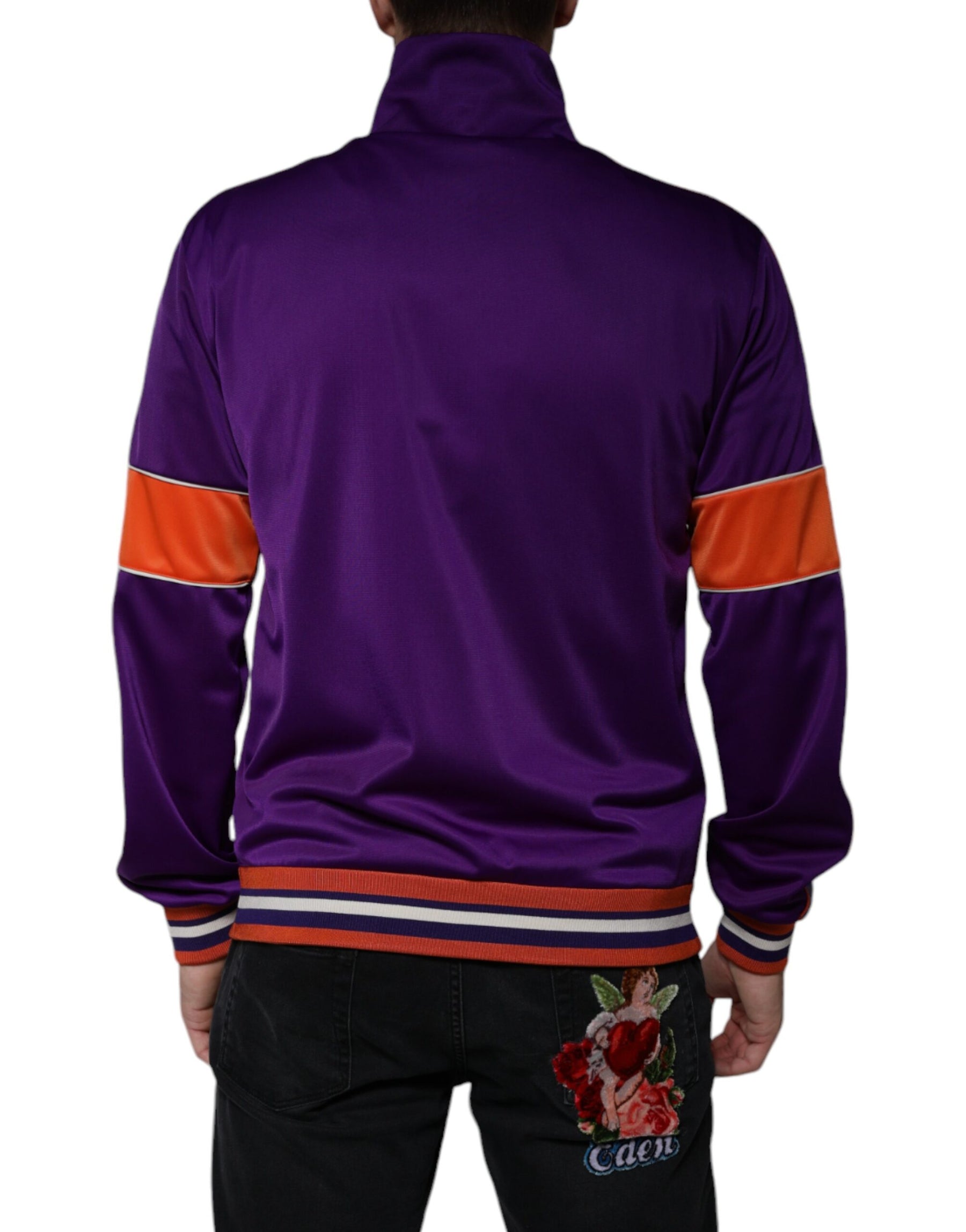 Dolce & Gabbana Purple Polyester Full Zip Long Sleeve Sweater | Regal Royce