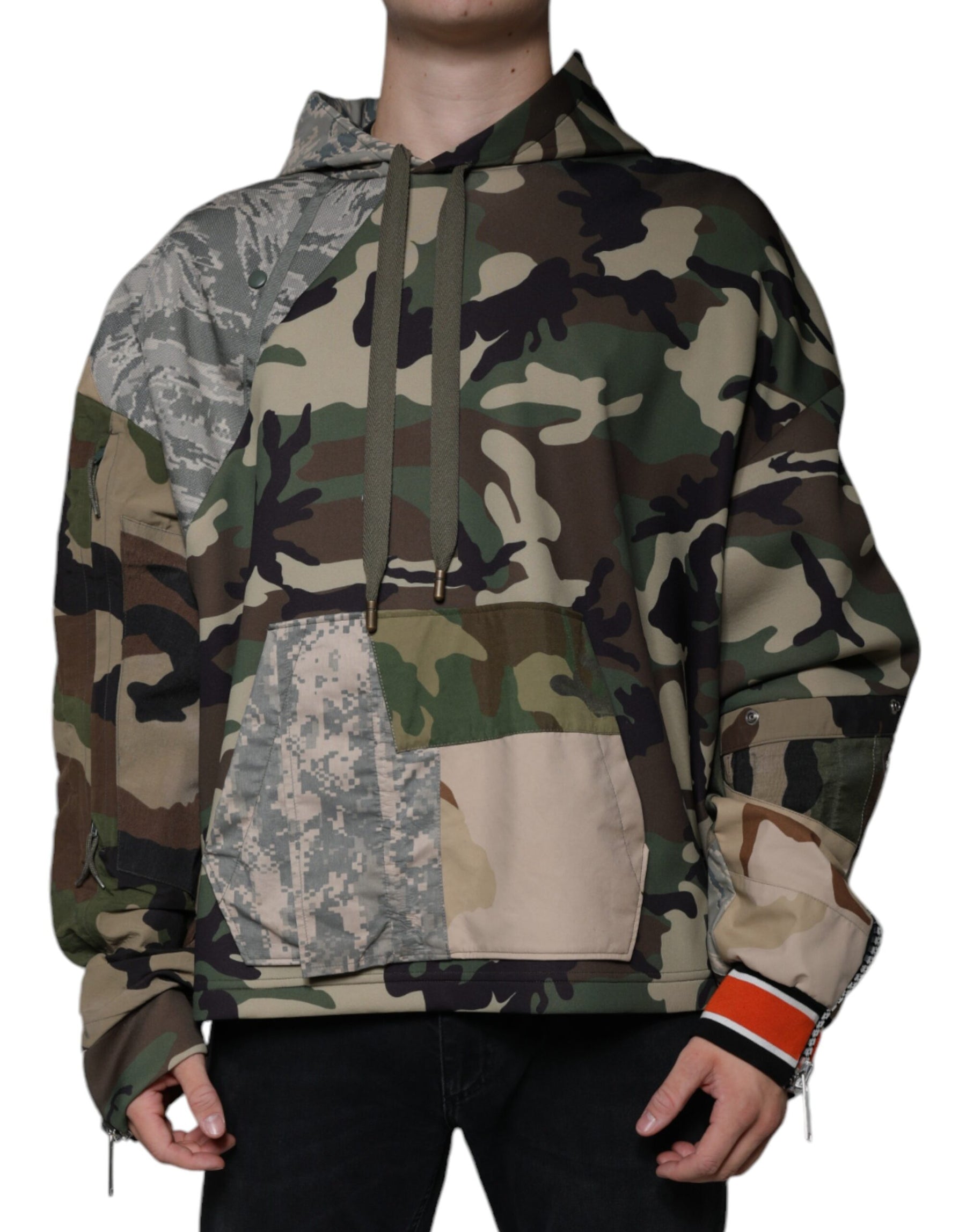Dolce & Gabbana Multicolor Camouflage Hooded Sweatshirt Sweater | Regal Royce