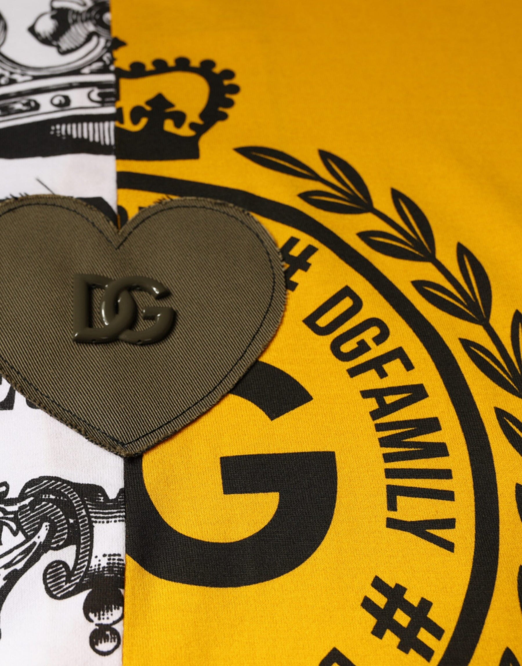 Dolce & Gabbana White Yellow Logo Print Short Sleeve T-shirt | Regal Royce