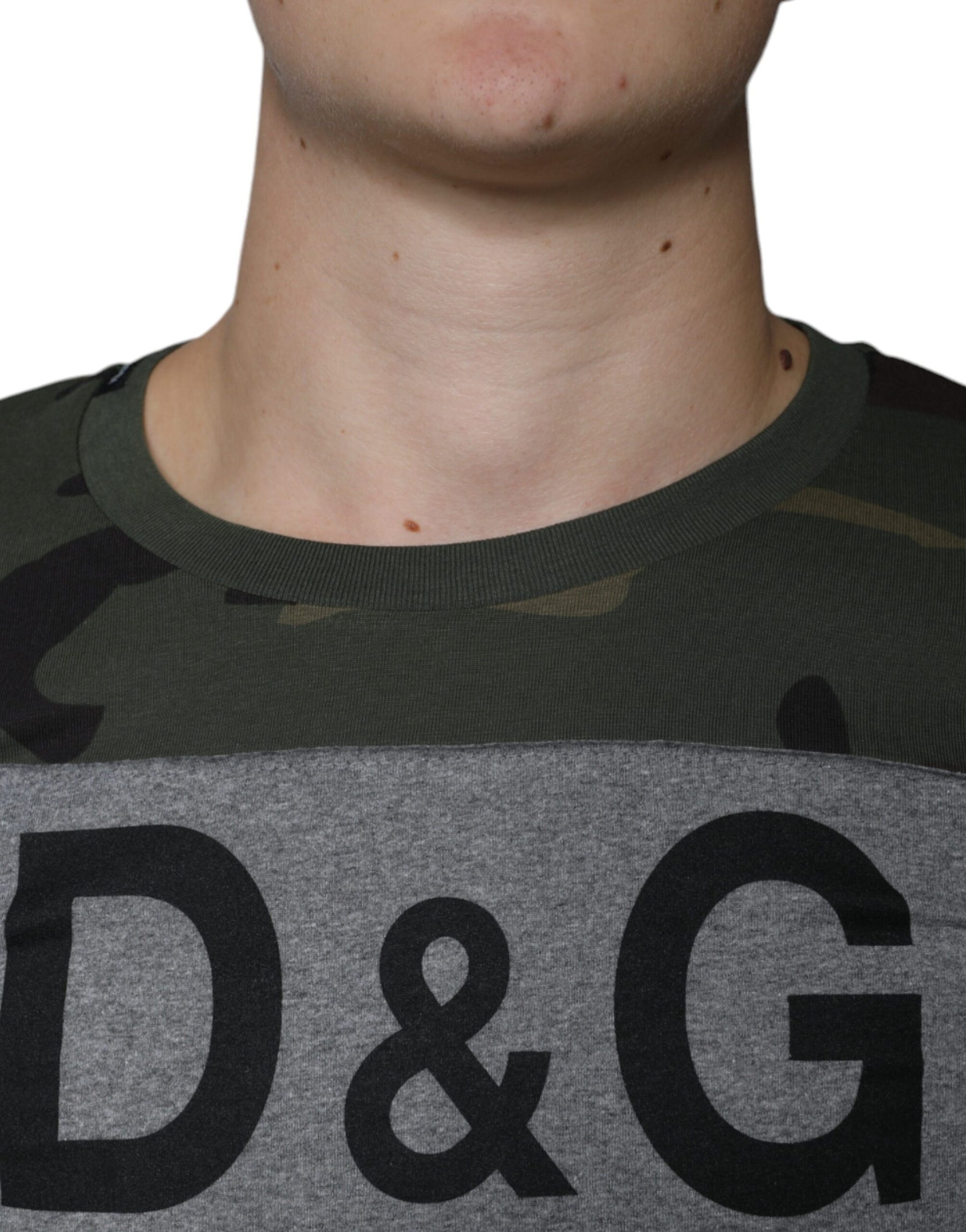 Dolce & Gabbana Multicolor Camouflage Cotton Crew Neck T-shirt | Regal Royce