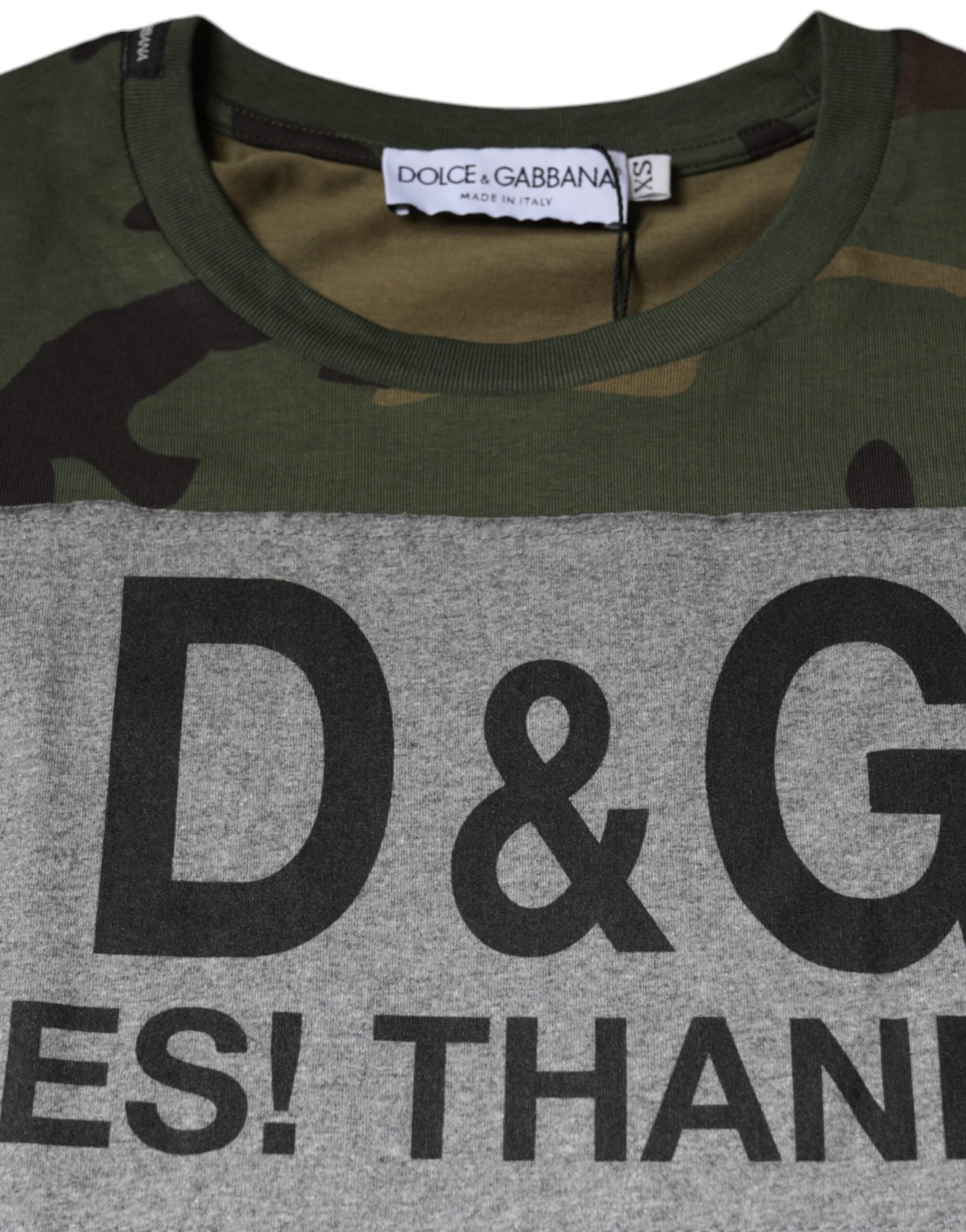 Dolce & Gabbana Multicolor Camouflage Cotton Crew Neck T-shirt | Regal Royce