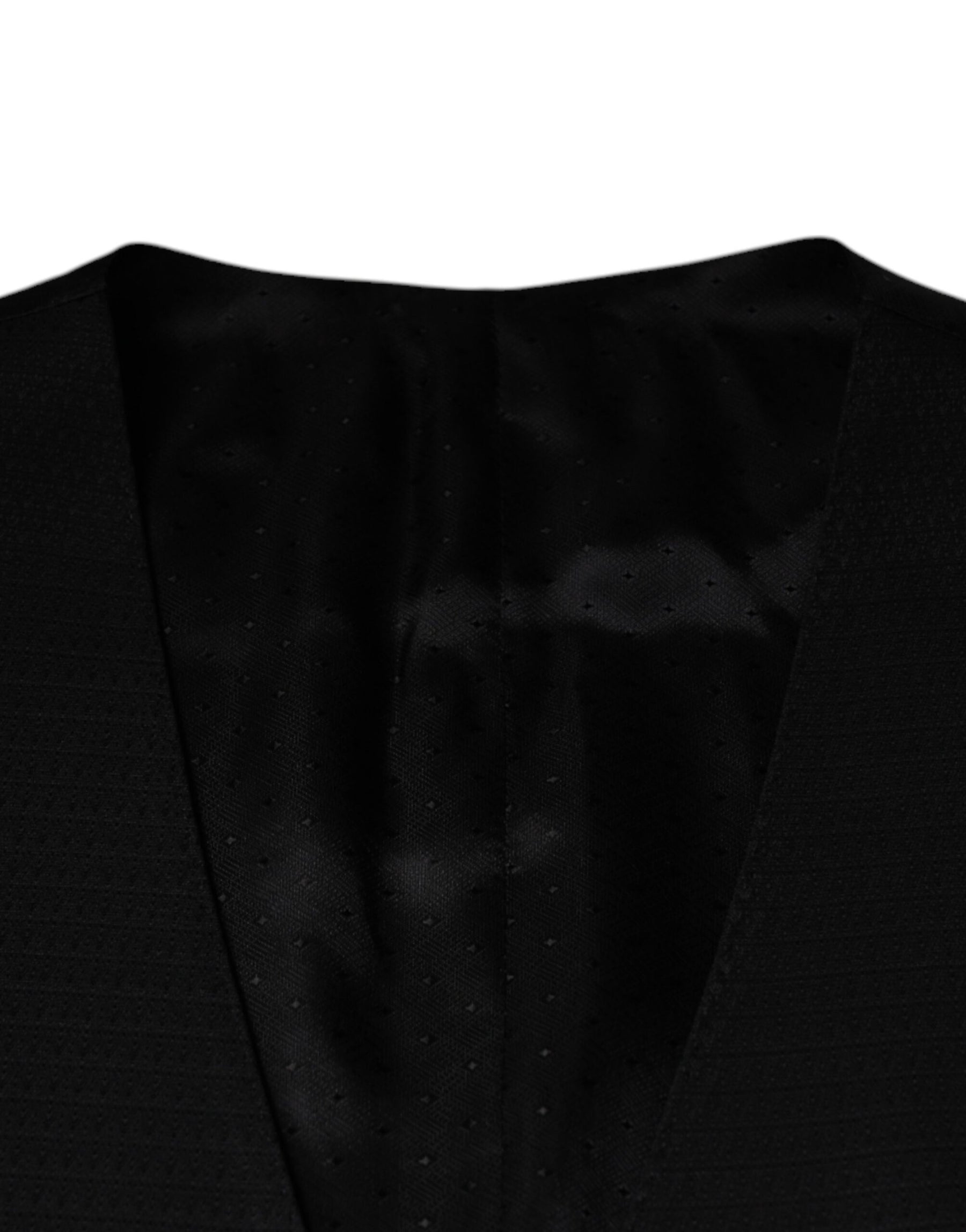 Dolce & Gabbana Black Wool Waistcoat Dress Formal Vest | Regal Royce
