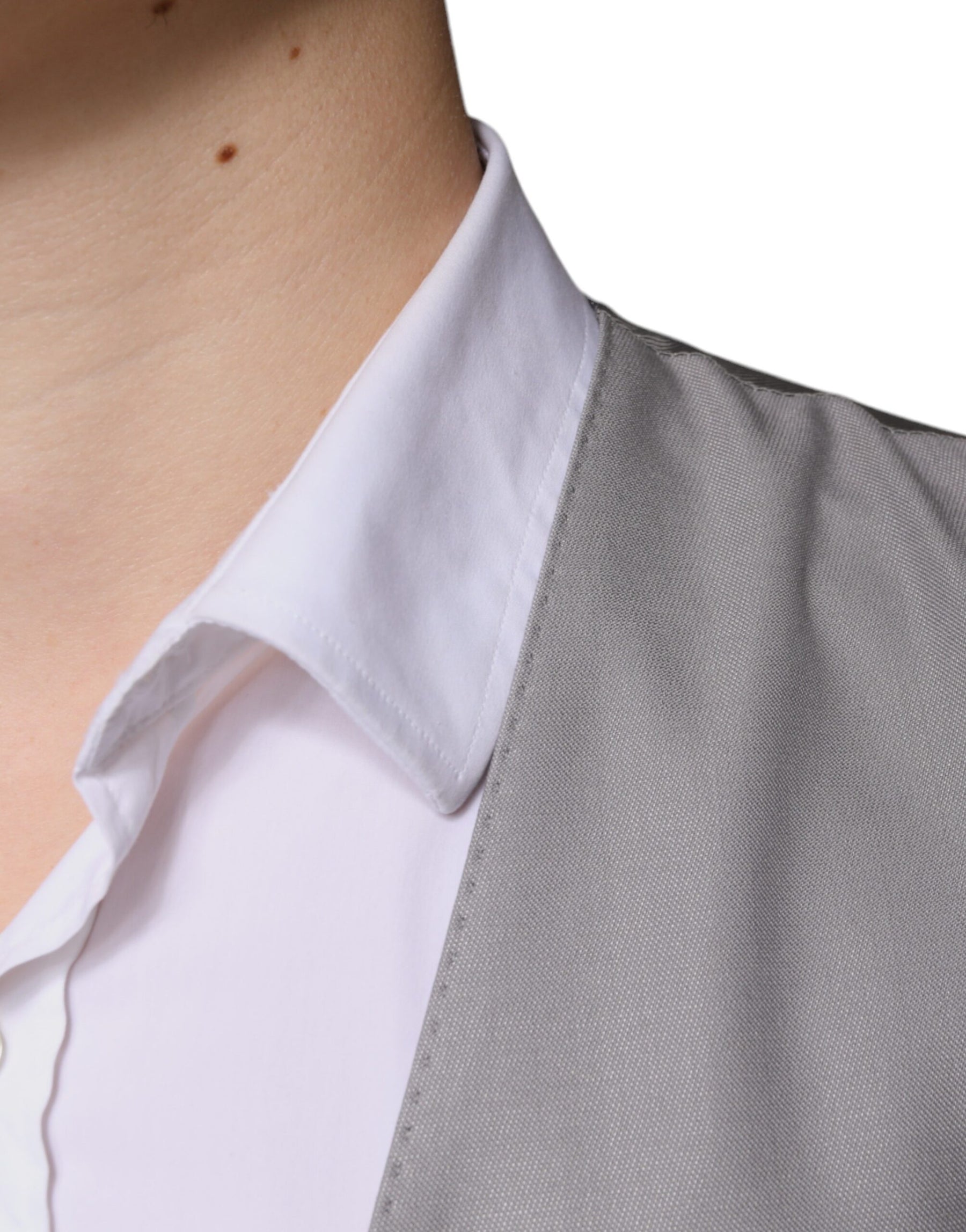 Dolce & Gabbana Light Gray Wool Formal Dress Waistcoat Vest | Regal Royce