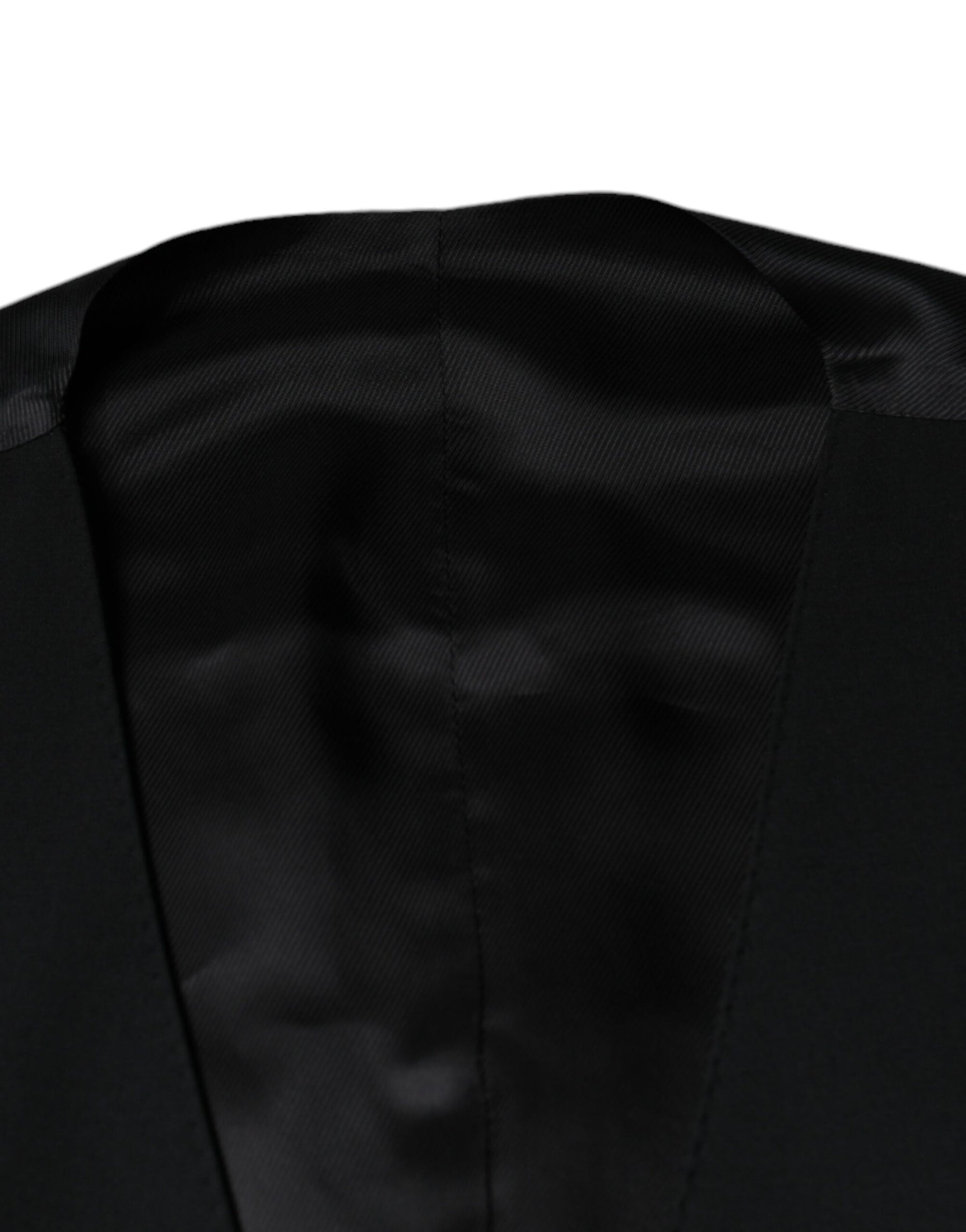 Dolce & Gabbana Black Wool Formal Dress Men Waistcoat Vest | Regal Royce