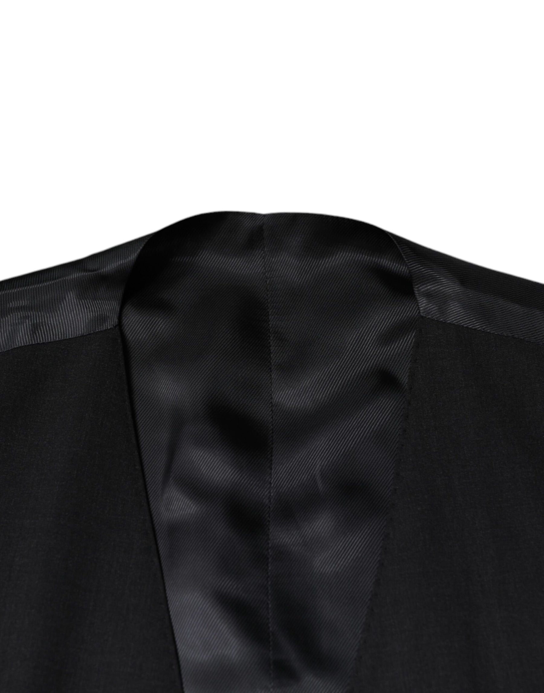 Dolce & Gabbana Black Wool Waistcoat Dress Formal Vest | Regal Royce