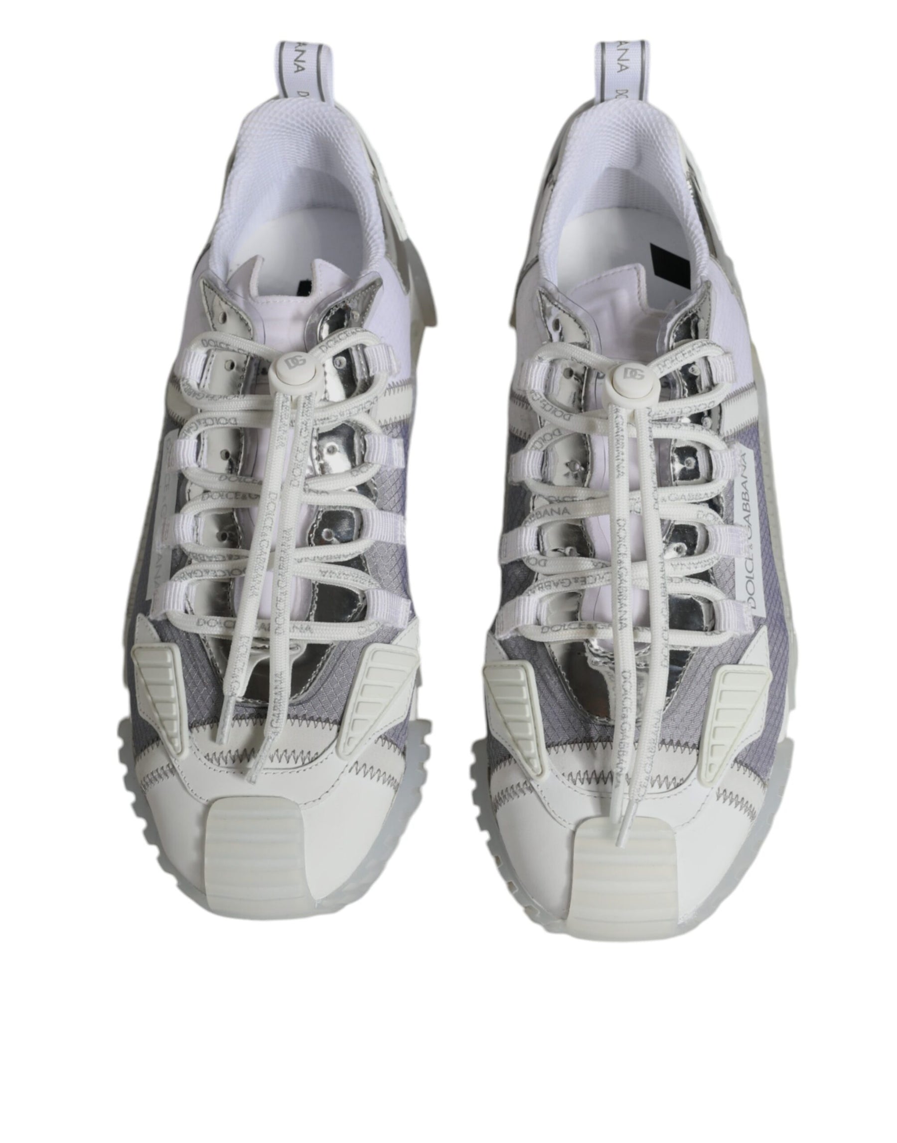Dolce & Gabbana White Silver Low Top NS1 Sneakers Shoes | Regal Royce