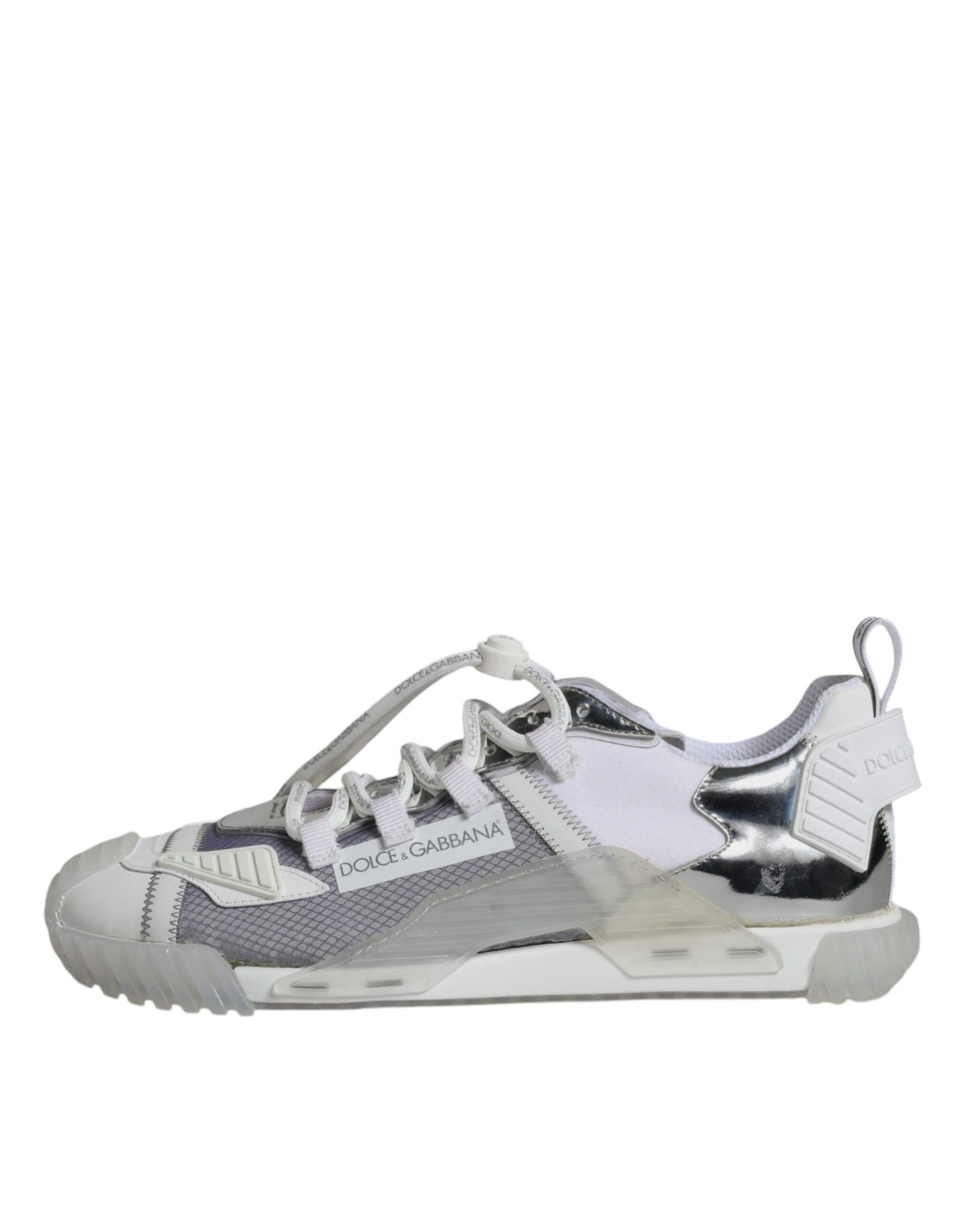 Dolce & Gabbana White Silver Low Top NS1 Sneakers Shoes | Regal Royce