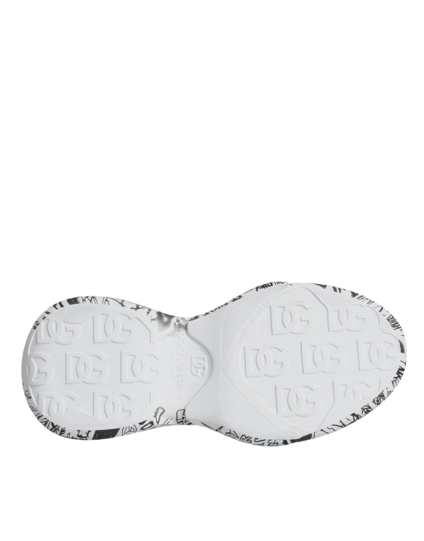 Dolce & Gabbana White Black Graffiti Daymaster Sneakers Shoes | Regal Royce