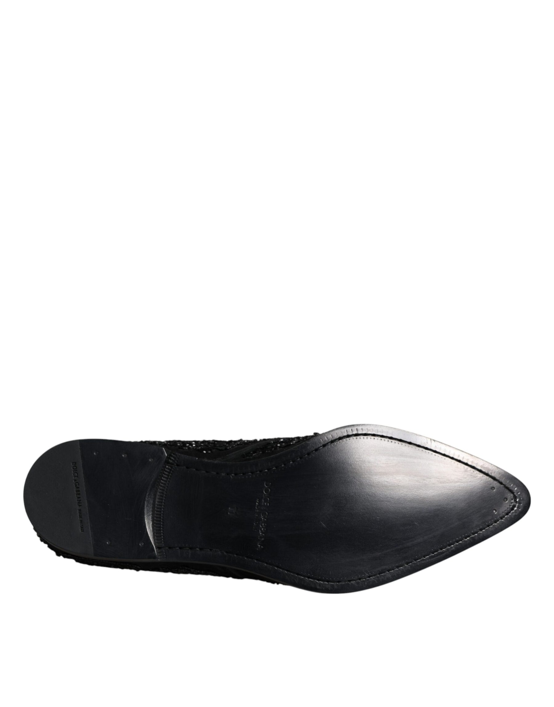 Dolce & Gabbana Black Embellished Suede Derby Formal Shoes | Regal Royce
