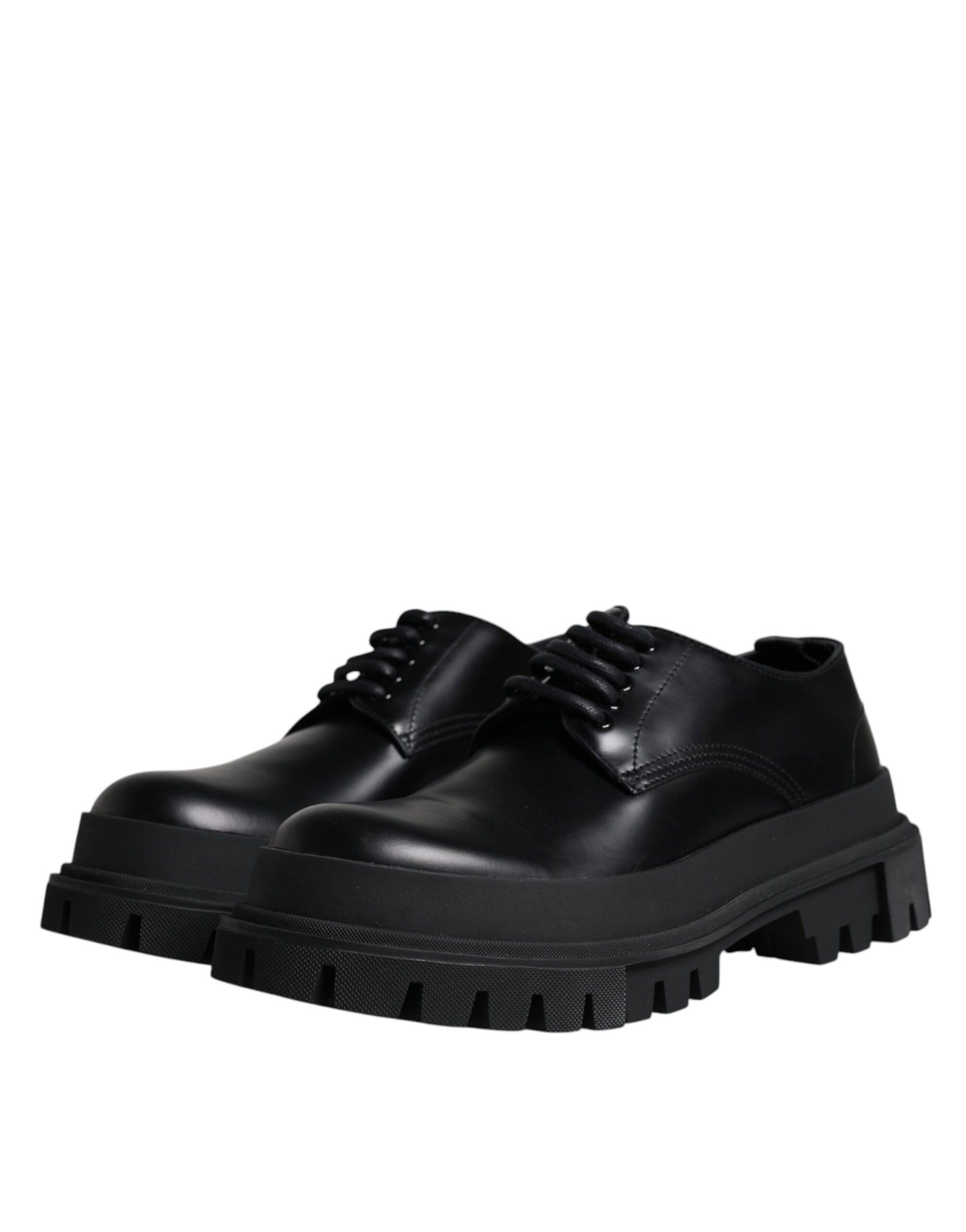 Dolce & Gabbana Black Leather Lace Up Trekking Dress Shoes | Regal Royce
