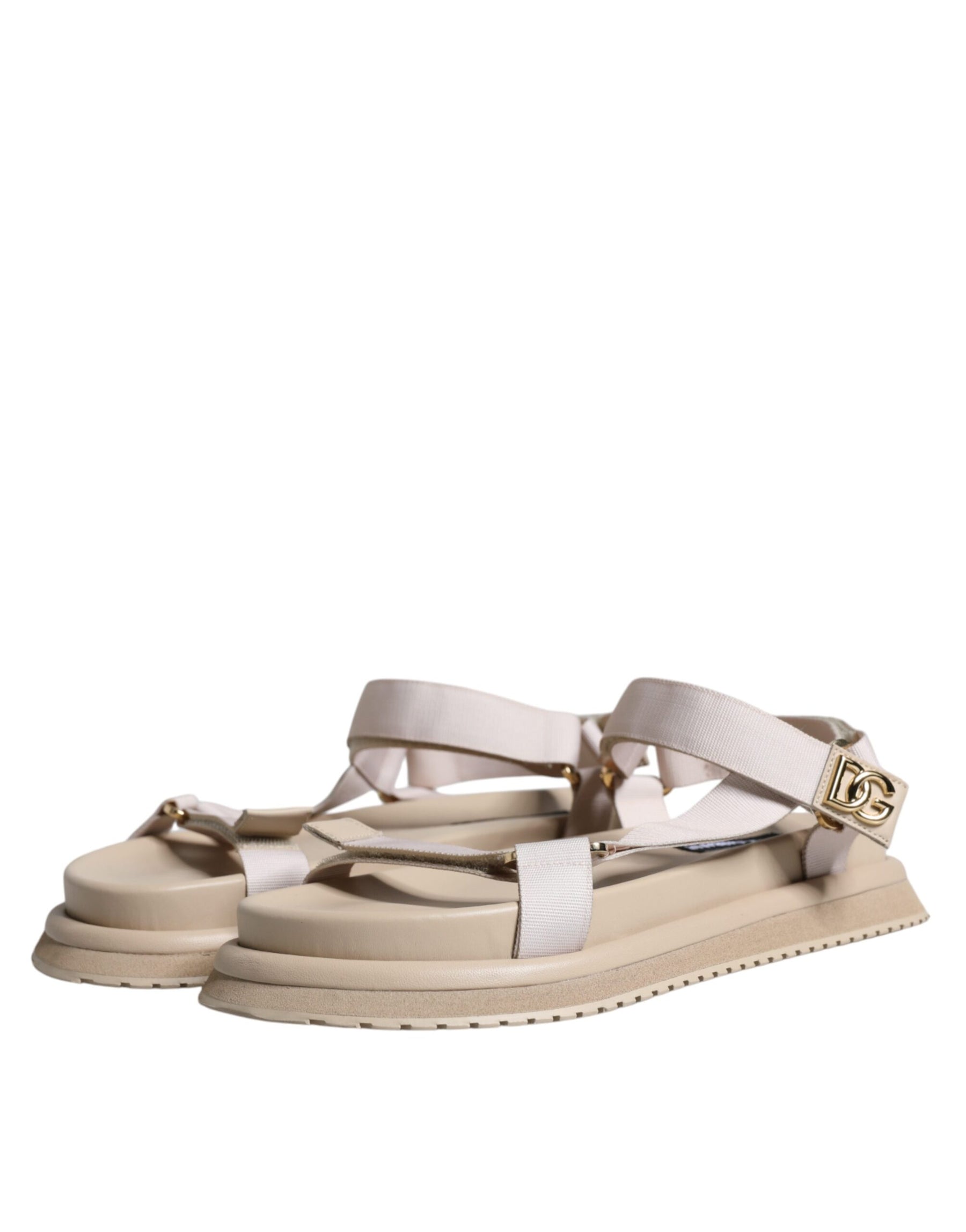 Dolce & Gabbana Beige Nappa Devotion Strap Men Sandals Shoes | Regal Royce