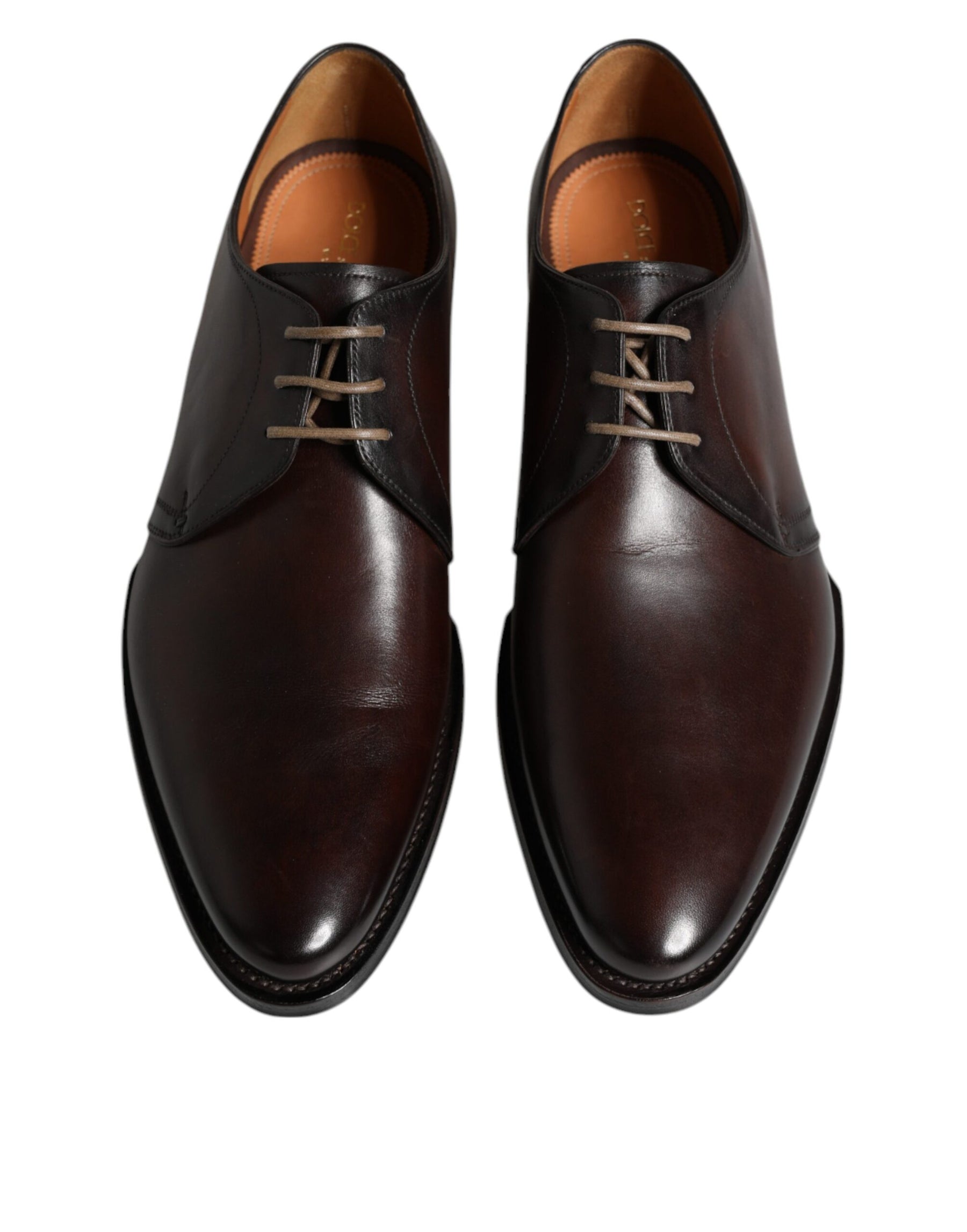 Dolce & Gabbana Black Leather Lace Up Men Derby Formal Shoes | Regal Royce