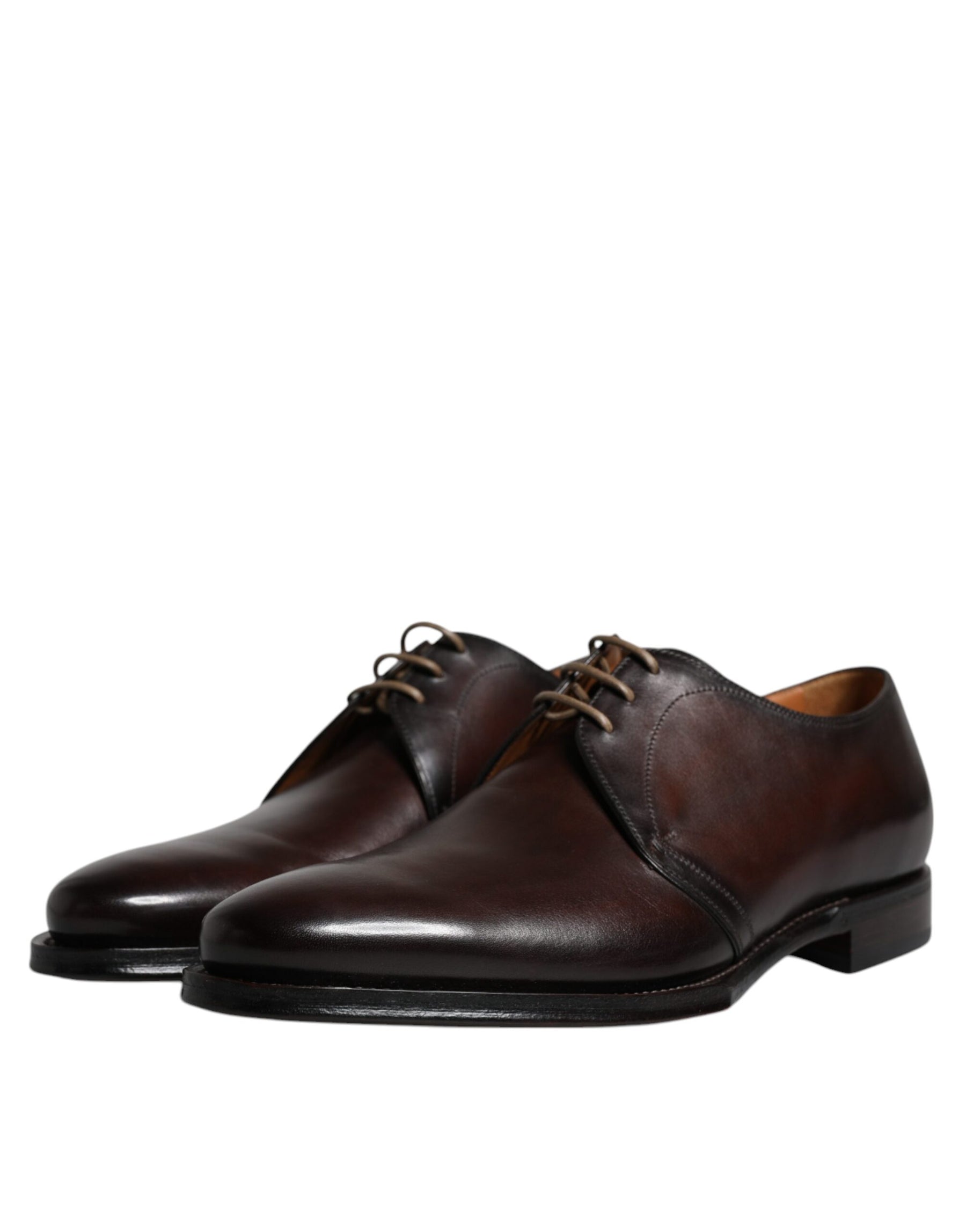 Dolce & Gabbana Black Leather Lace Up Men Derby Formal Shoes | Regal Royce