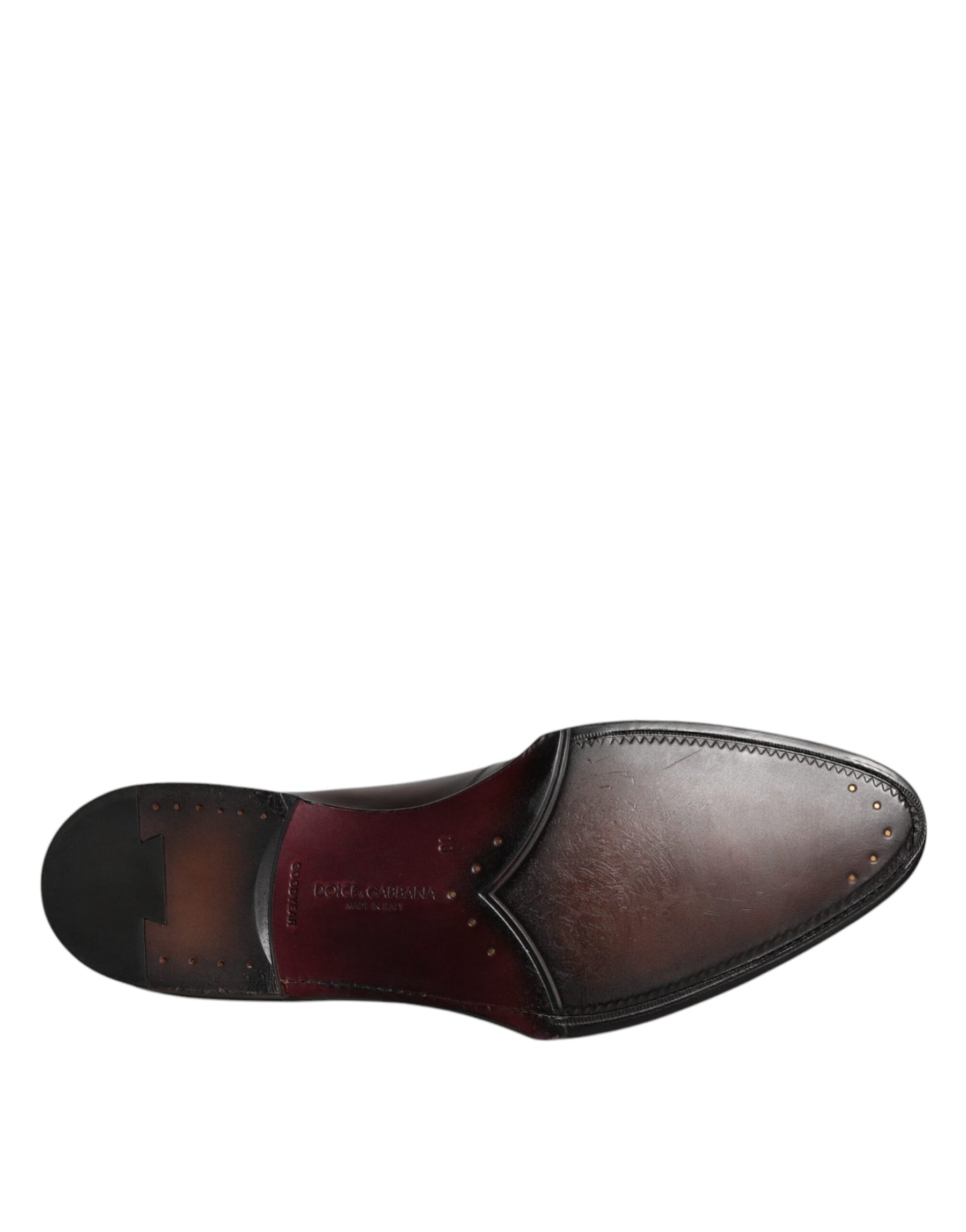 Dolce & Gabbana Black Leather Lace Up Men Derby Formal Shoes | Regal Royce