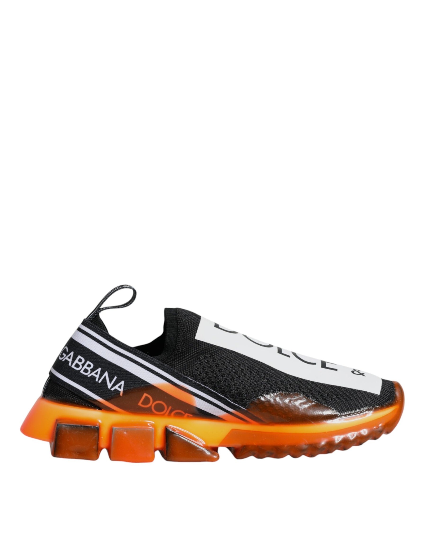 Dolce & Gabbana Black Orange Sorrento Slip On Sneakers Shoes | Regal Royce