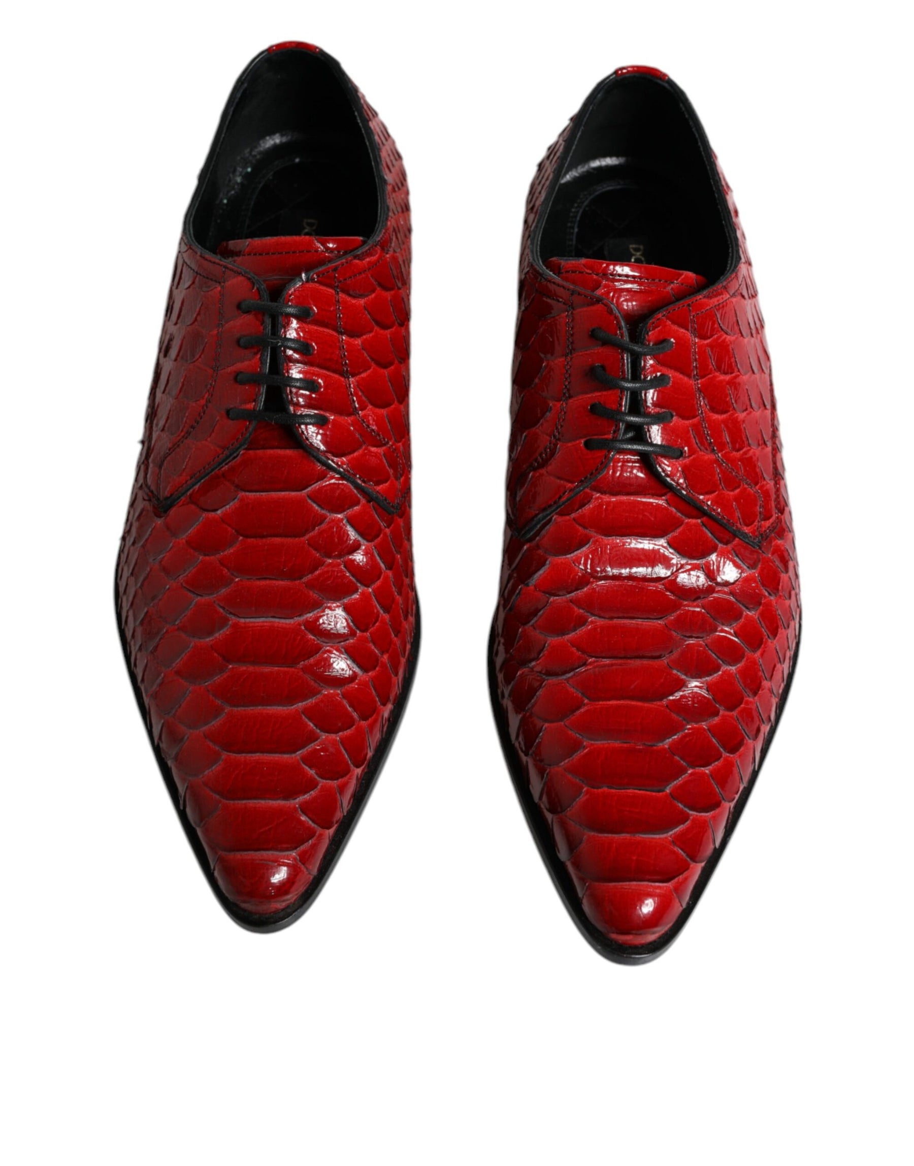 Dolce & Gabbana Red Textured Varnished Derby Men Formal Shoes | Regal Royce