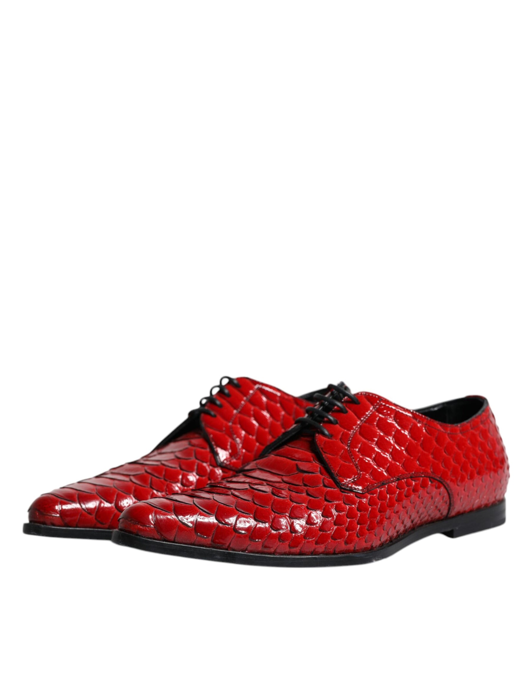 Dolce & Gabbana Red Textured Varnished Derby Men Formal Shoes | Regal Royce
