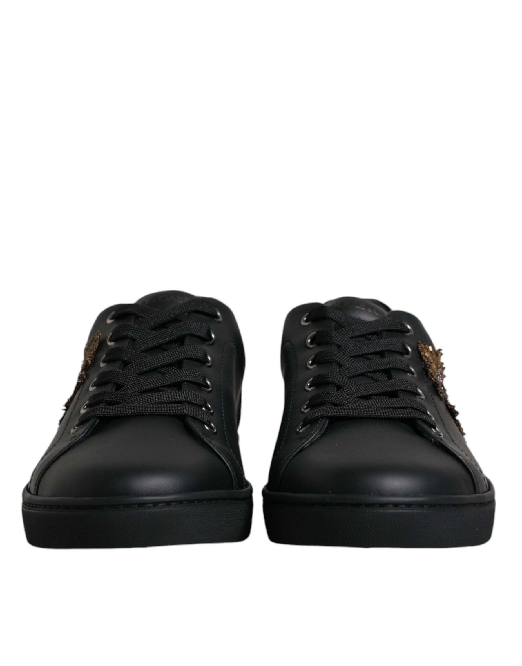 Dolce & Gabbana Black London Sacred Heart Men Sneakers Shoes | Regal Royce