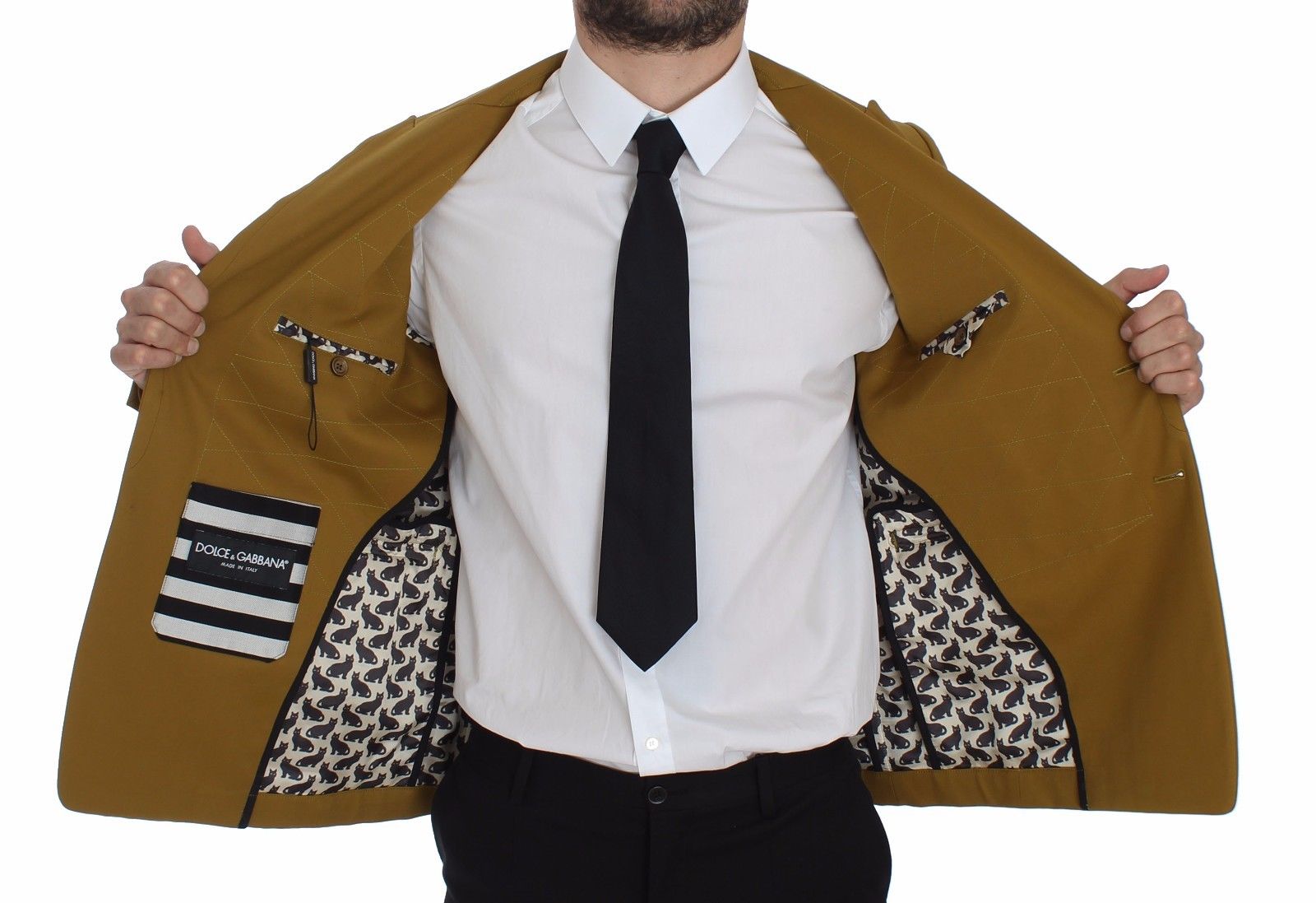 Dolce & Gabbana Yellow Cotton Stretch Blazer | Regal Royce