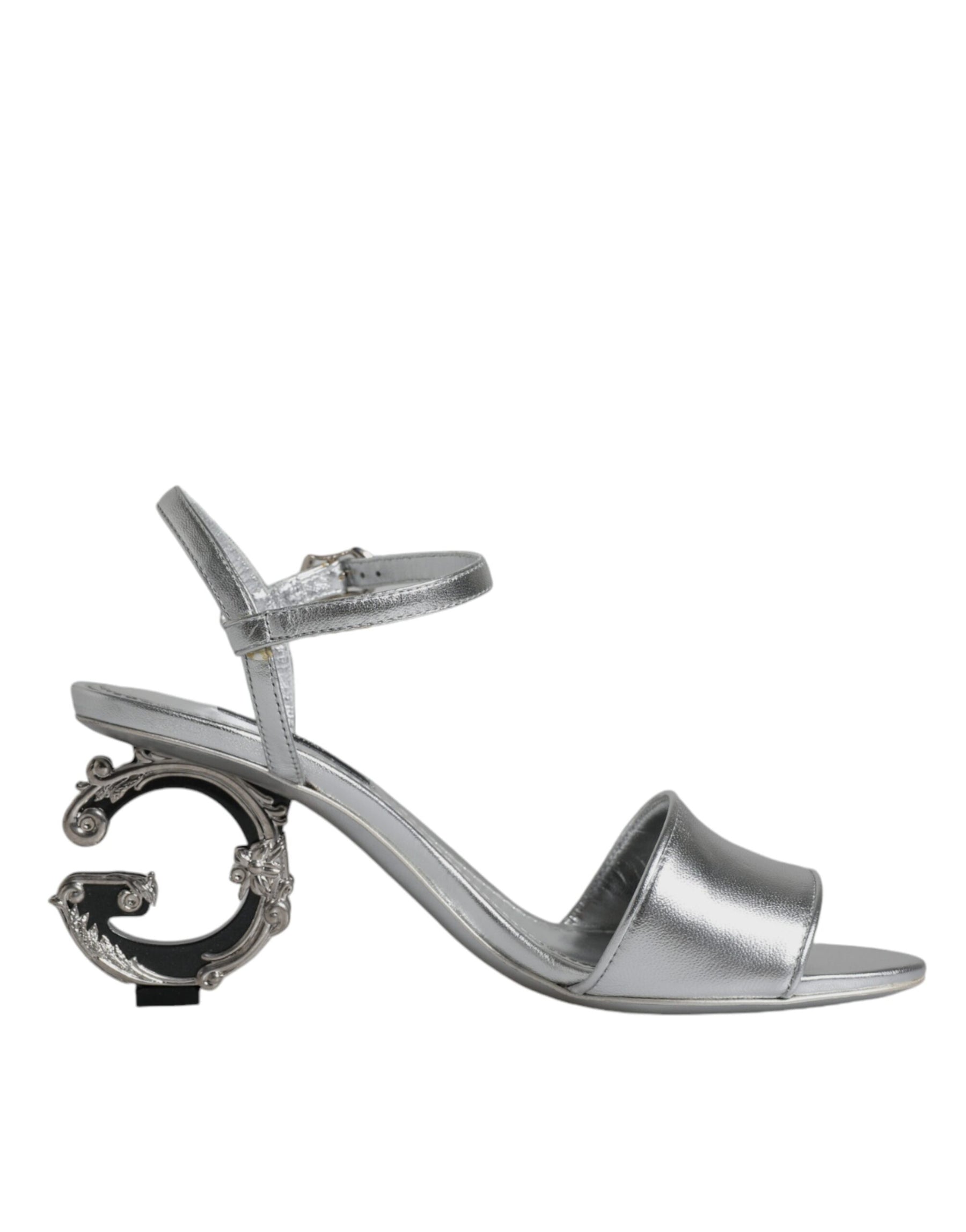 Dolce & Gabbana Silver KEIRA Heels Ankle Strap Sandals Shoes | Regal Royce