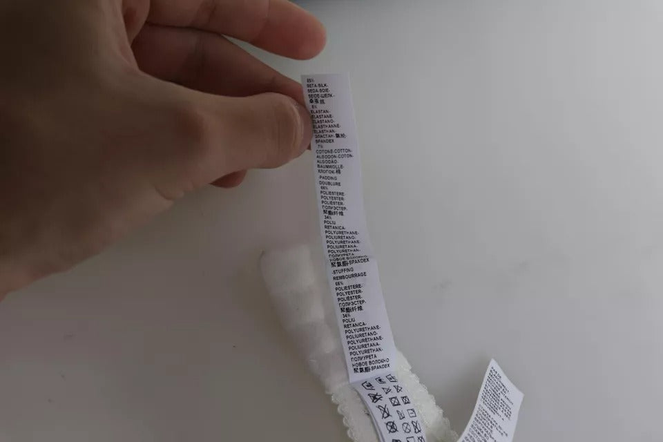 Dolce & Gabbana White Silk Stretch Panty Balconette Bra Underwear | Regal Royce