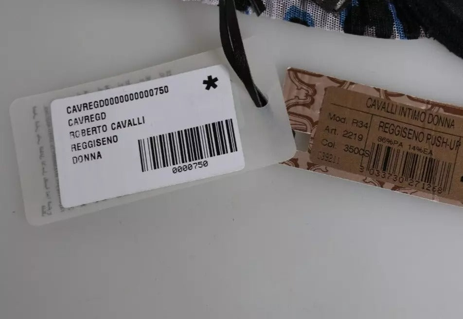 Roberto Cavalli White Leopard Push Up Reggiseno Bra Underwear | Regal Royce