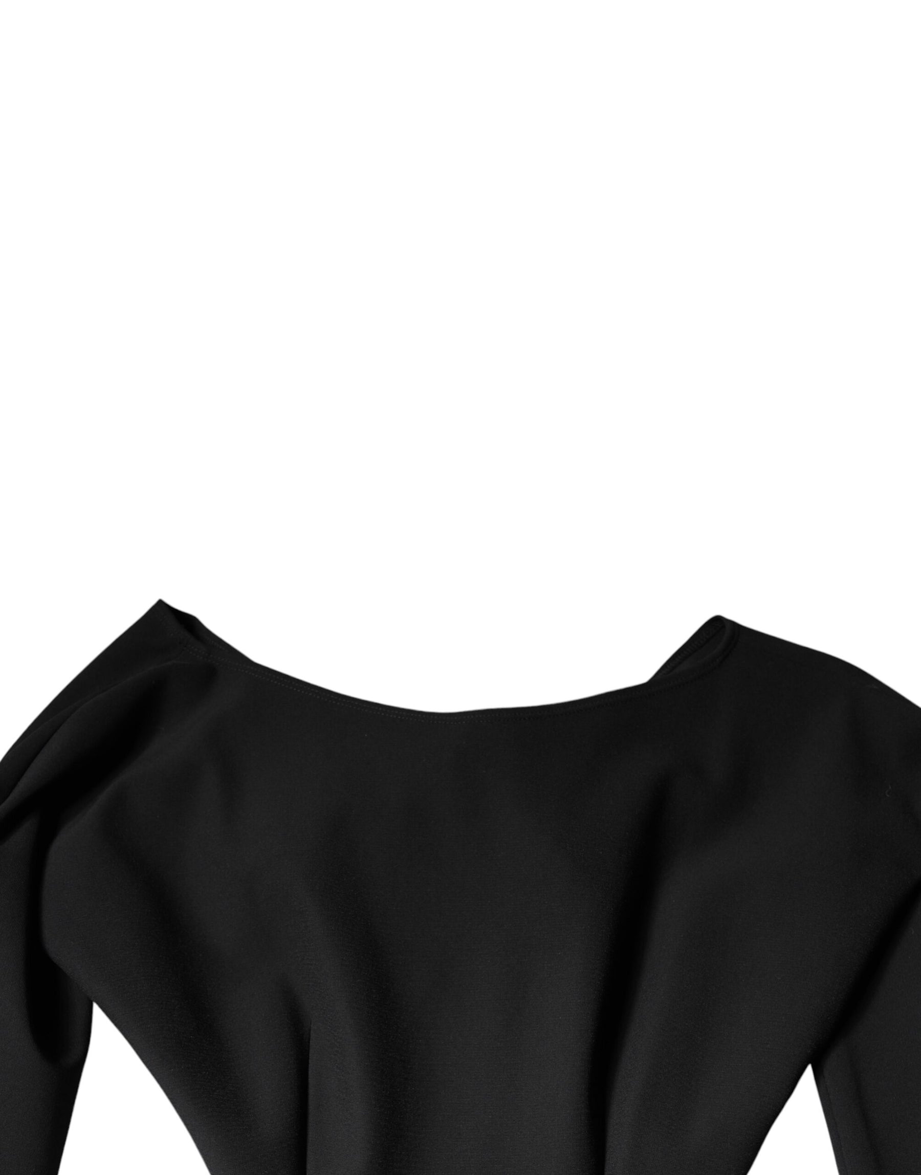 Dolce & Gabbana Black Viscose Cut Out A-line Long Sleeves Mini Dress | Regal Royce