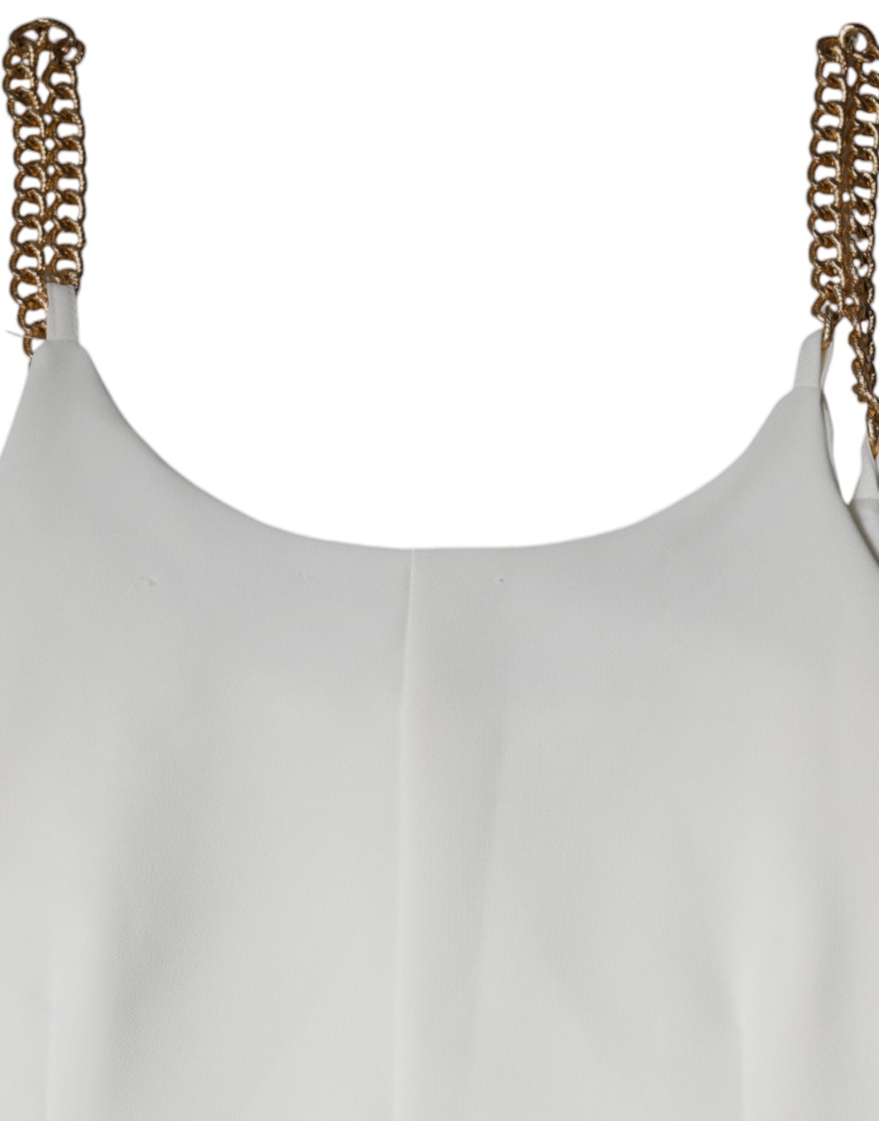 Elisabetta Franchi White Sleeveless Bodycon Sheath Mini Dress | Regal Royce