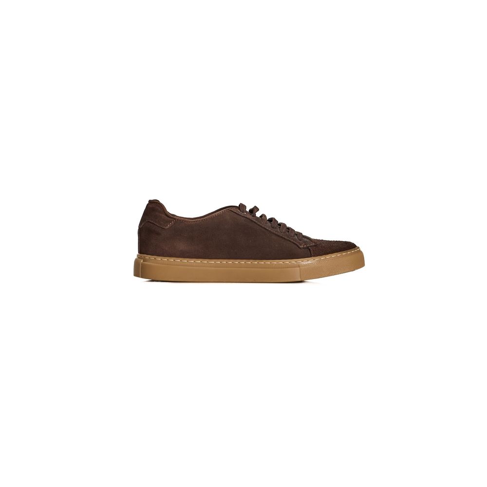 Roberto Pepe Luxury Brown Calfskin Men Sneaker | Regal Royce