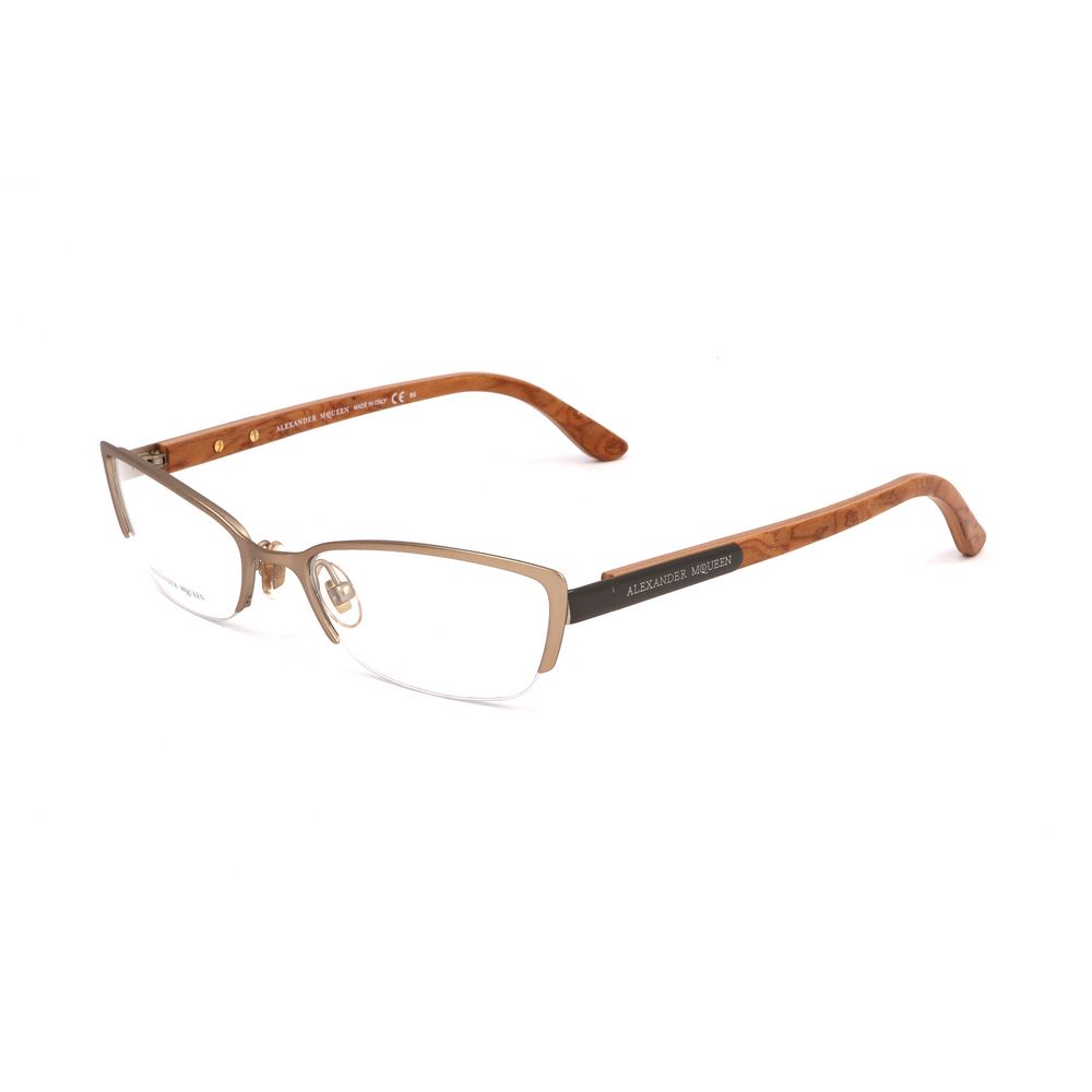 Alexander McQueen Brown Metal Glasses (Frames) | Regal Royce