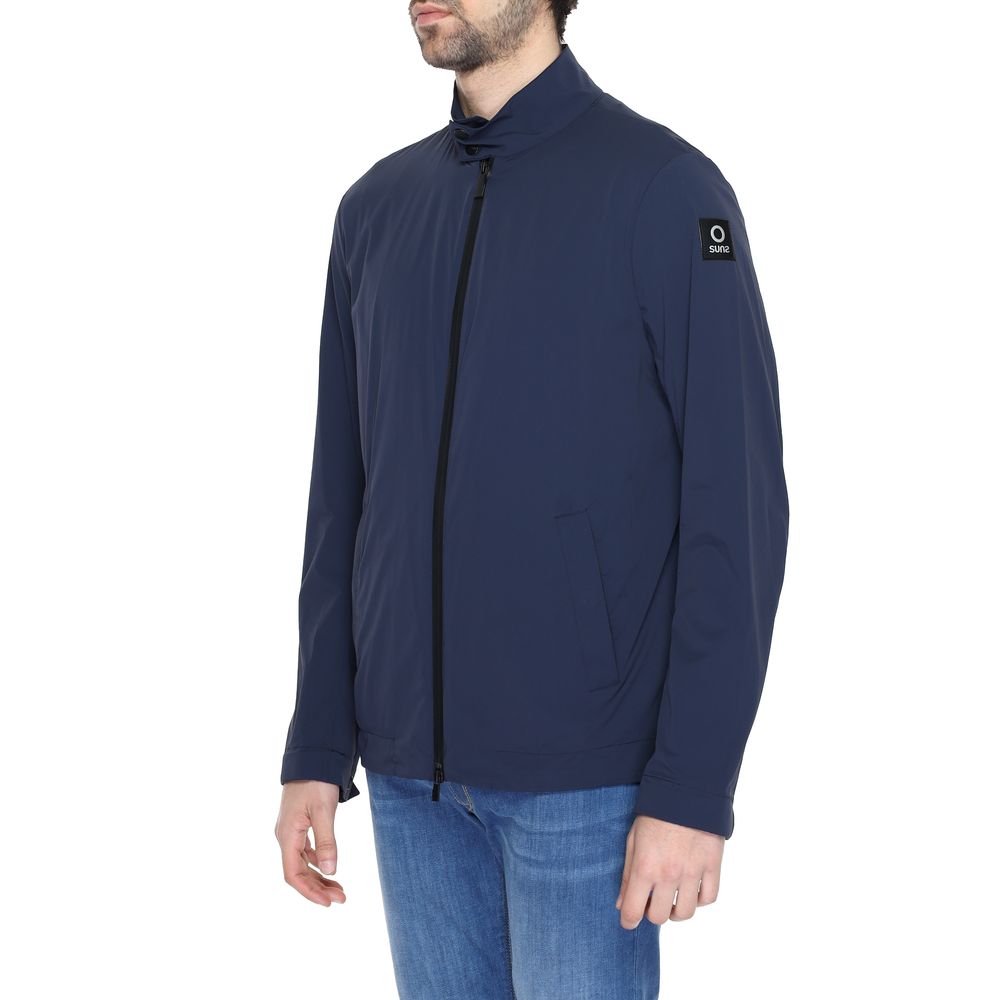 Suns Blue Nylon Full-Length Jacket | Regal Royce