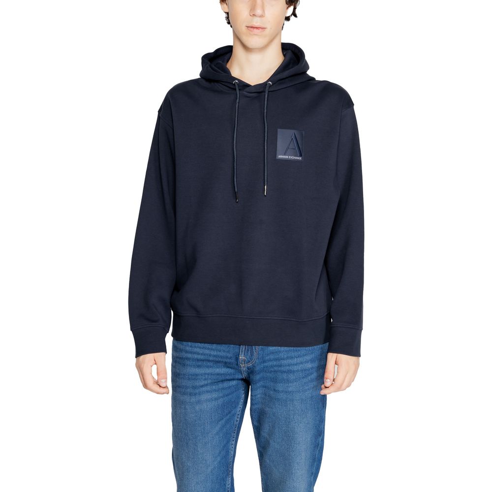 Armani Exchange Blue Cotton Hoodie | Regal Royce