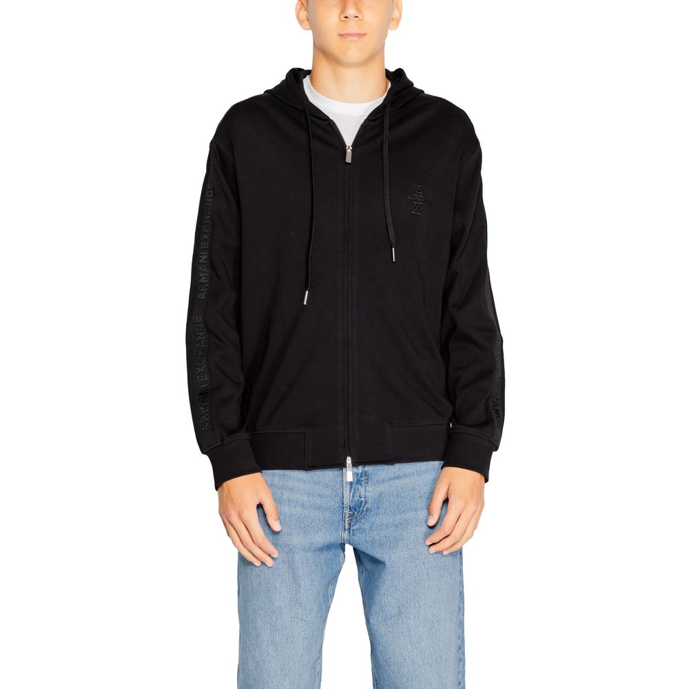 Armani Exchange Black Cotton Hoodie | Regal Royce