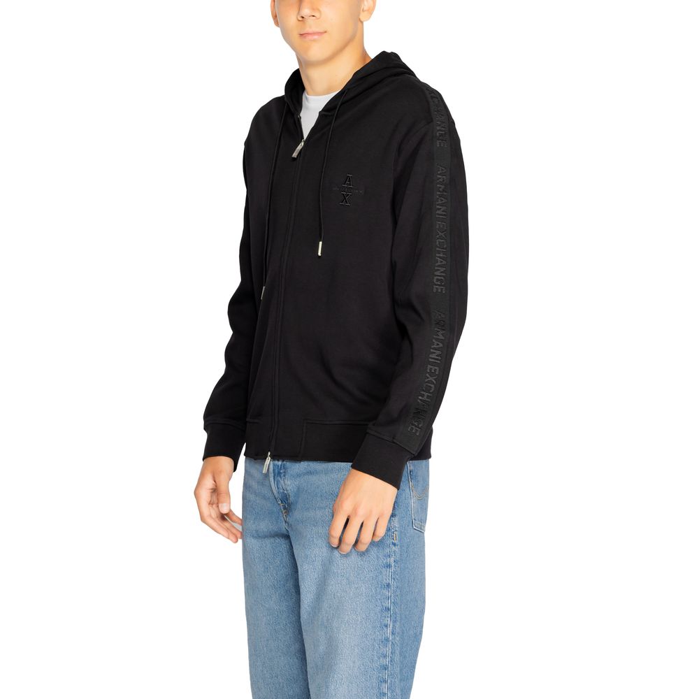 Armani Exchange Black Cotton Hoodie | Regal Royce
