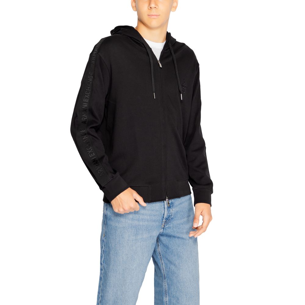 Armani Exchange Black Cotton Hoodie | Regal Royce