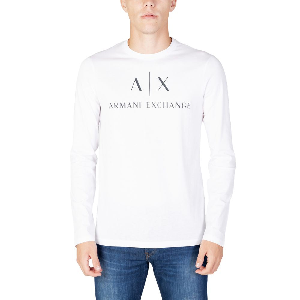Armani Exchange White Cotton Long Sleeve T-Shirt | Regal Royce