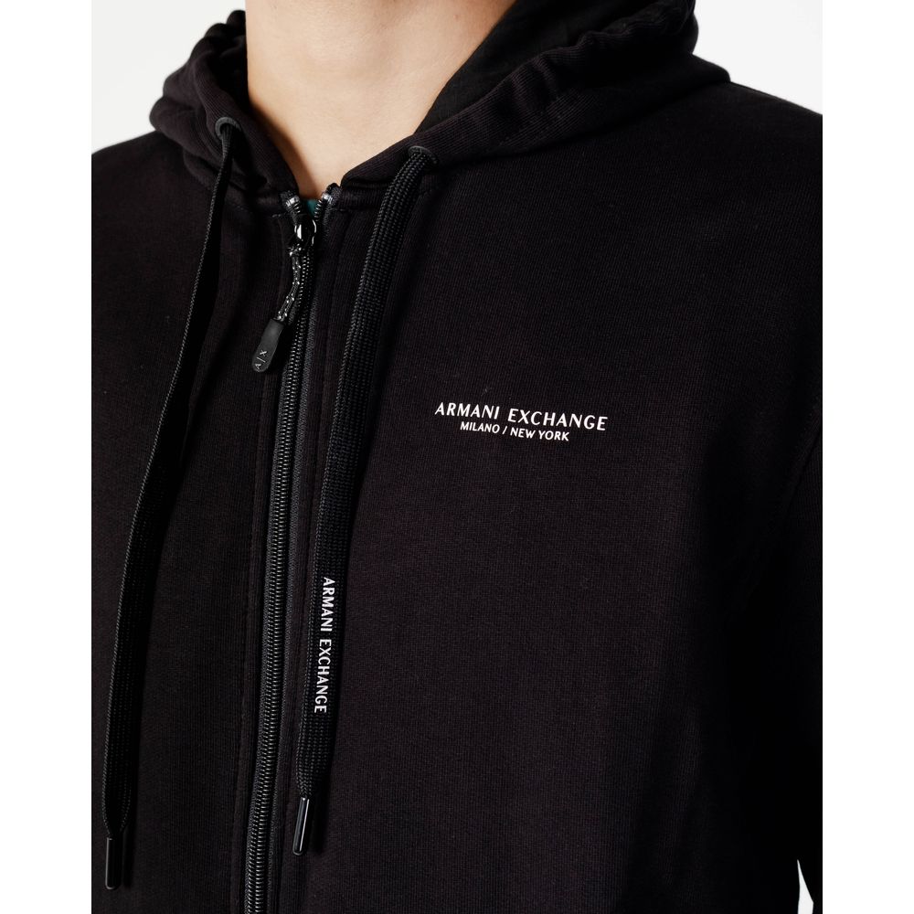 Armani Exchange Black Cotton Hoodie | Regal Royce