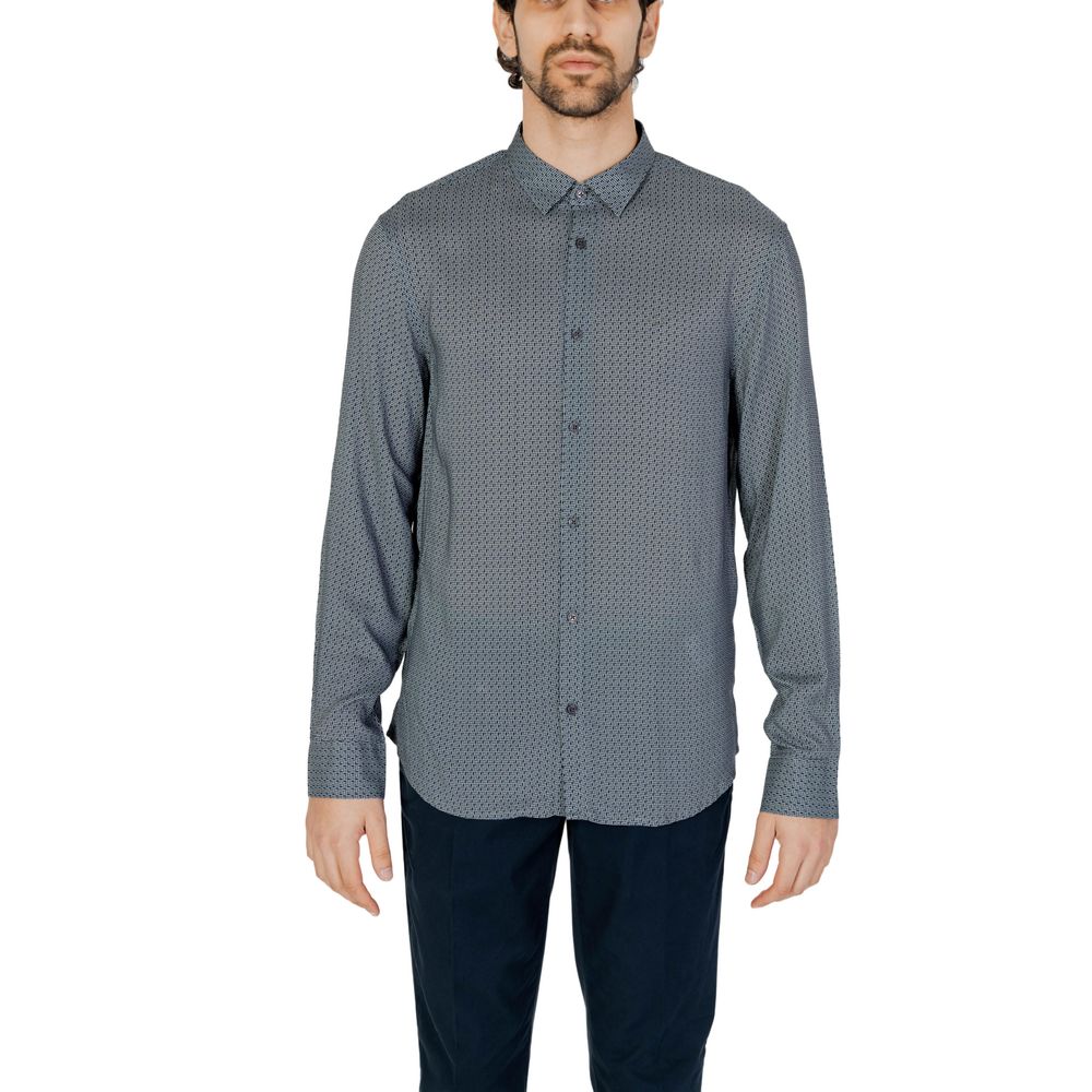 Armani Exchange Gray Viscose Pattern Shirt | Regal Royce