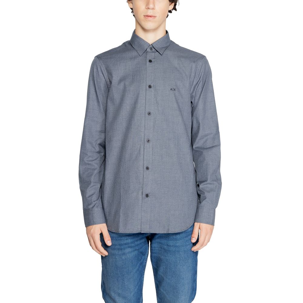 Armani Exchange Blue Cotton Dress Shirt