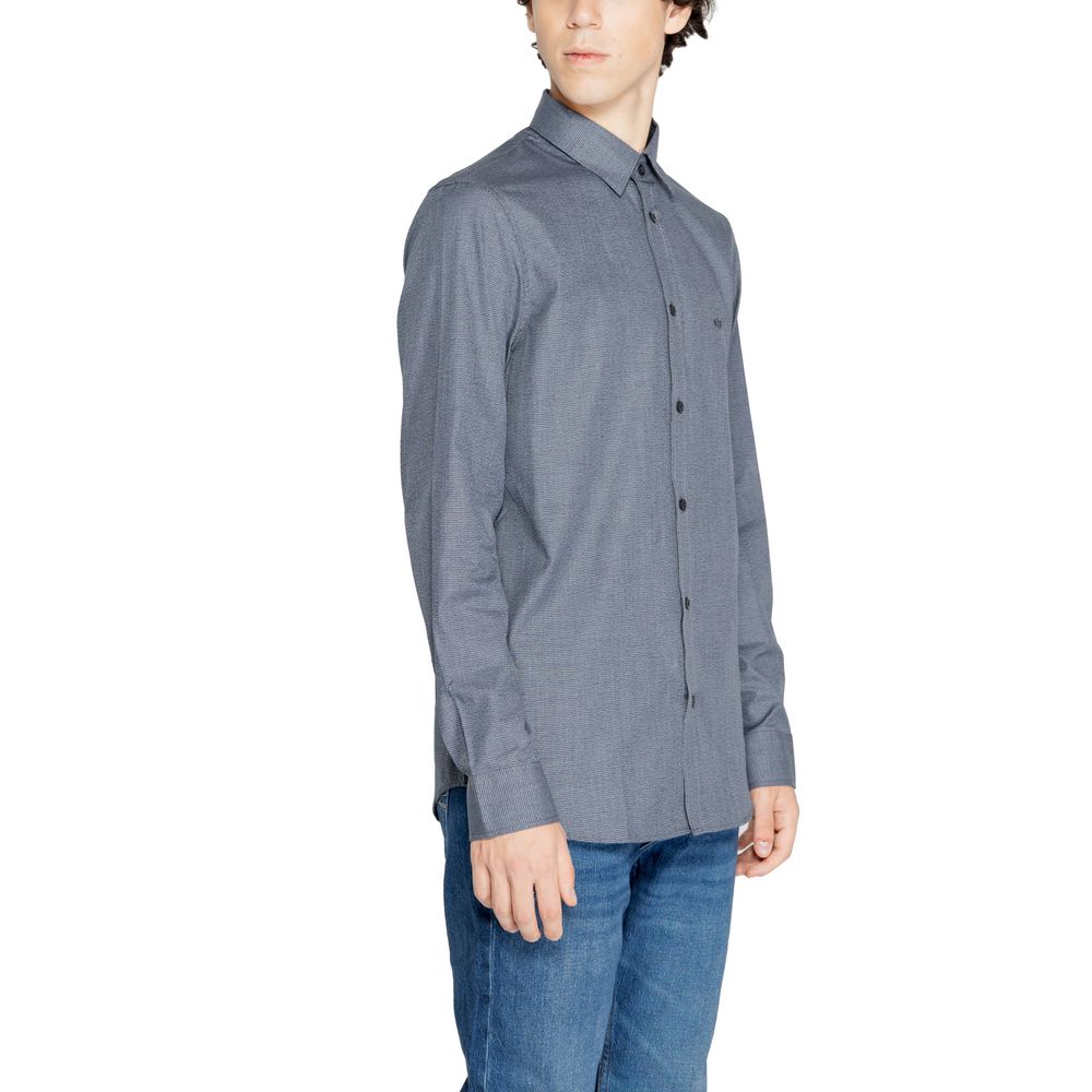 Armani Exchange Blue Cotton Dress Shirt | Regal Royce