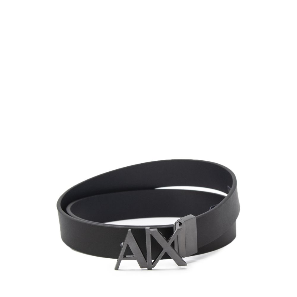 Armani Exchange Black Leather Regular Belt | Regal Royce