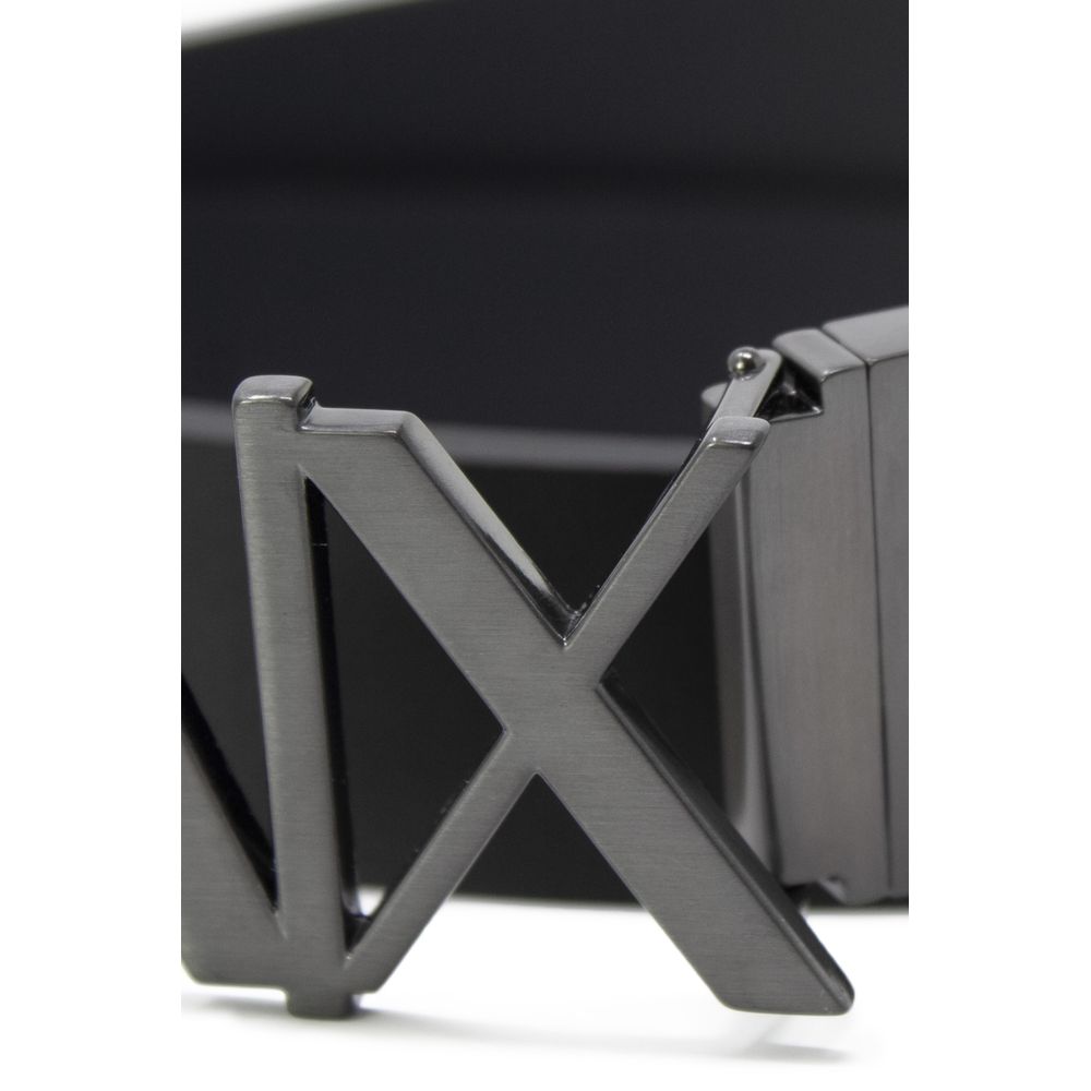 Armani Exchange Black Leather Regular Belt | Regal Royce