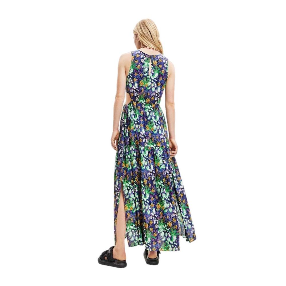 Desigual Blue Viscose Long Dress | Regal Royce