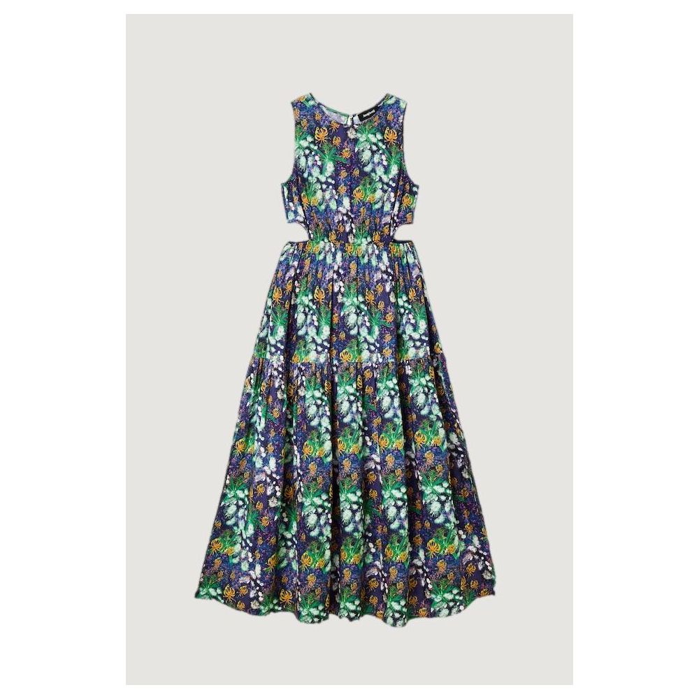 Desigual Blue Viscose Long Dress | Regal Royce