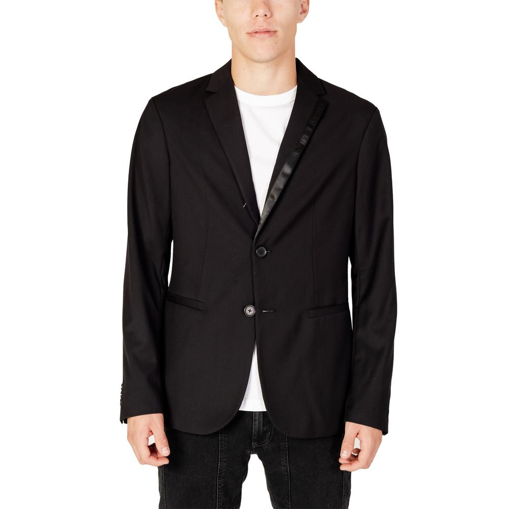 Armani Exchange Black Polyester Blazer | Regal Royce